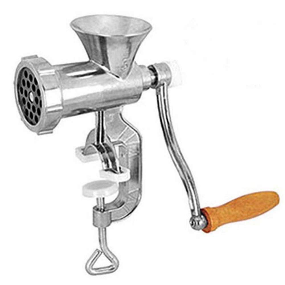 Heavy Duty Manual Meat Grinder with Clamp - Stainless Steel Hand Crank Sausage Stuffer & Filler - Home Kitchen Mincer for Beef, Pork & Poultry - Perfect for Making Homemade Sausages, Burgers & Pet Food