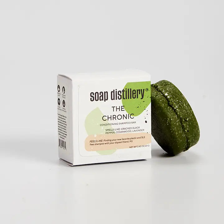 Soap Distillery The Chronic Shampoo Bar - Natural Hair Care for All Hair Types - Perfect for Travel, Gym & Eco-Friendly Lifestyle
