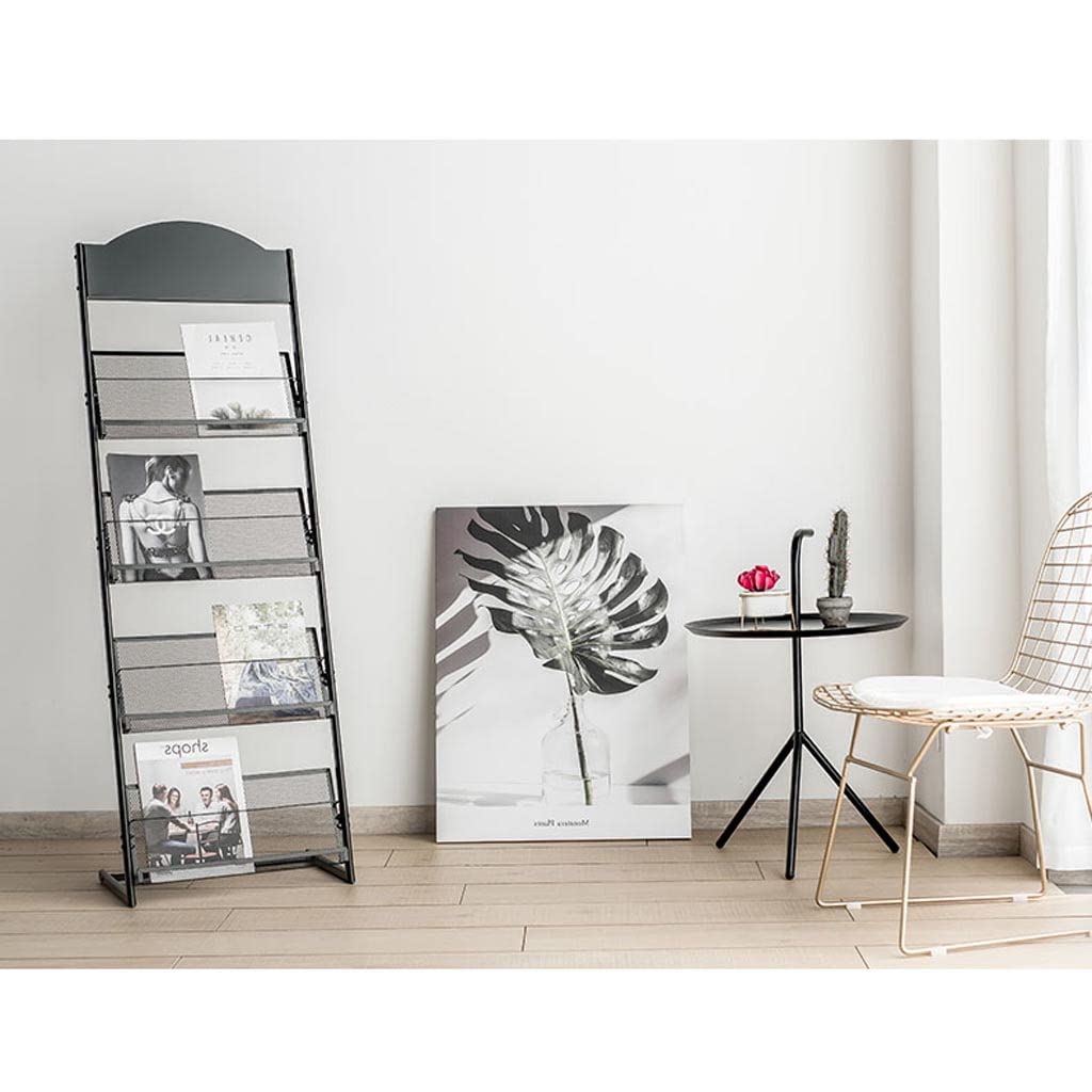 Silver Metal Newspaper & Magazine Display Rack - Promotional Advertising Stand with Single Page Holder - Perfect for Retail Stores, Offices, and Trade Show Displays