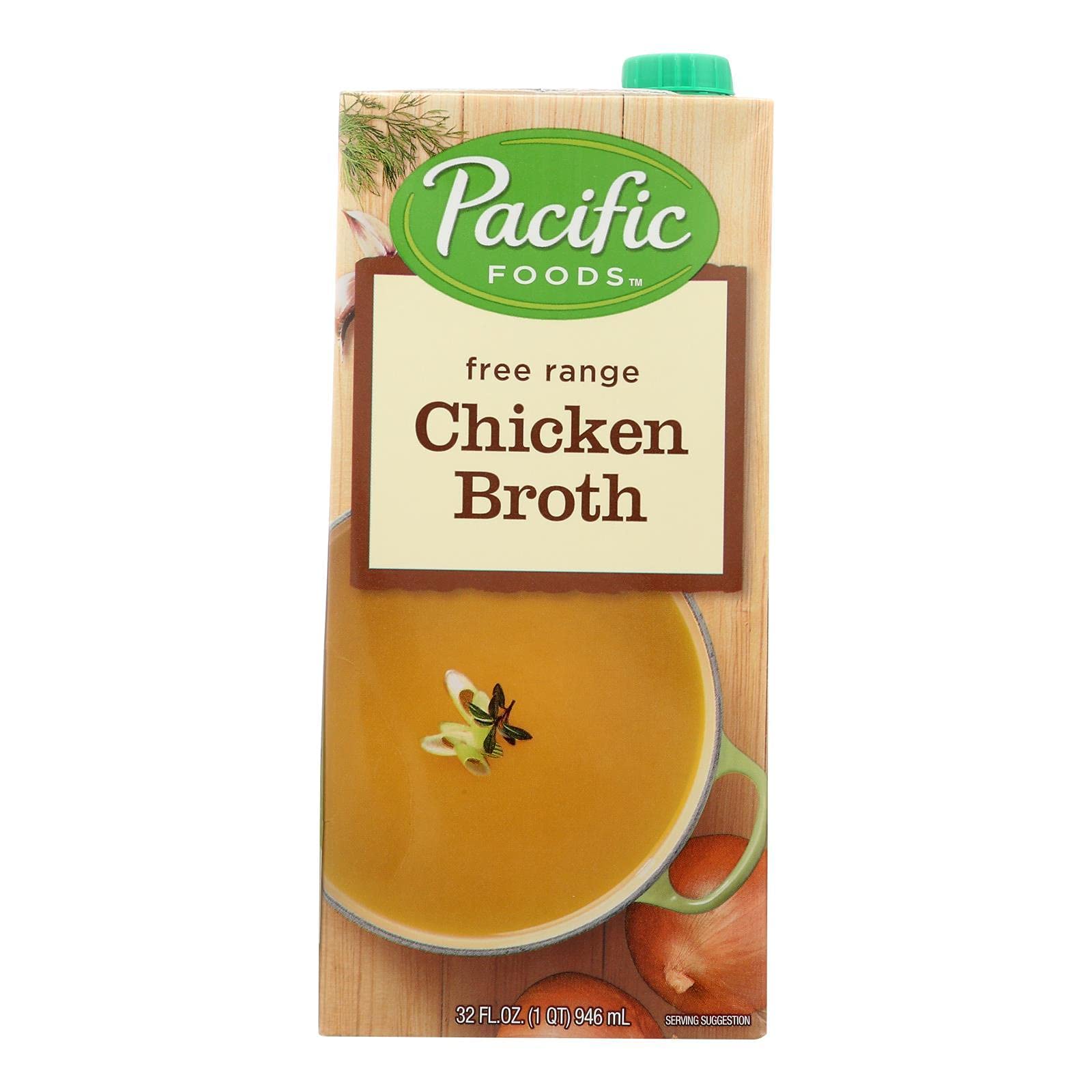 Pacific Natural Chicken Broth - Gluten Free, Kosher Certified, 12 Pack (32 Oz Each) - Perfect for Soups, Stews & Cooking Recipes
