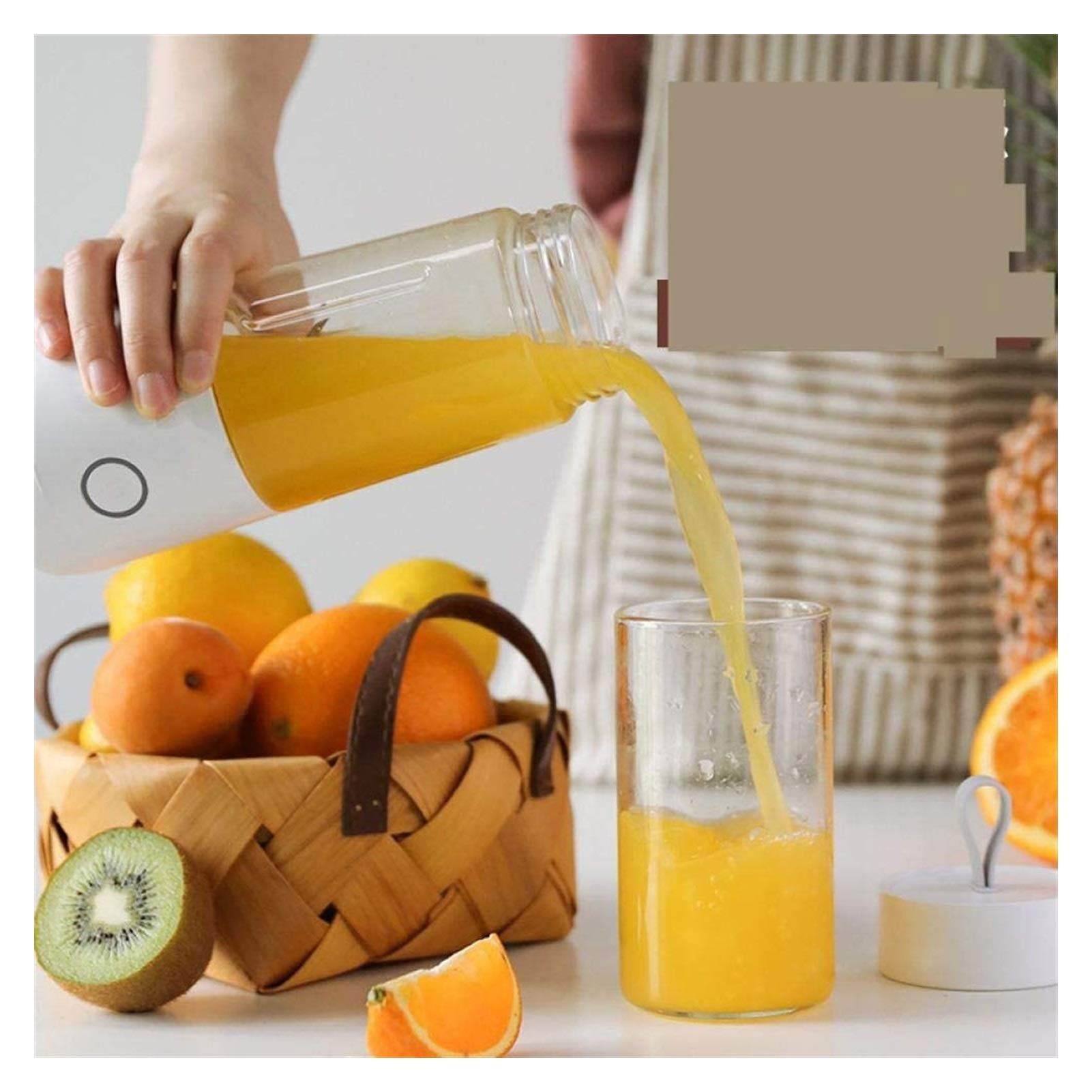 Portable Blender for Smoothies & Shakes - 350ML Mini Personal Blender with USB Rechargeable Battery, BPA-Free One-Handed Drinking Blender - Perfect for Gym, Office, Travel & Home Use - Elegant Matte White