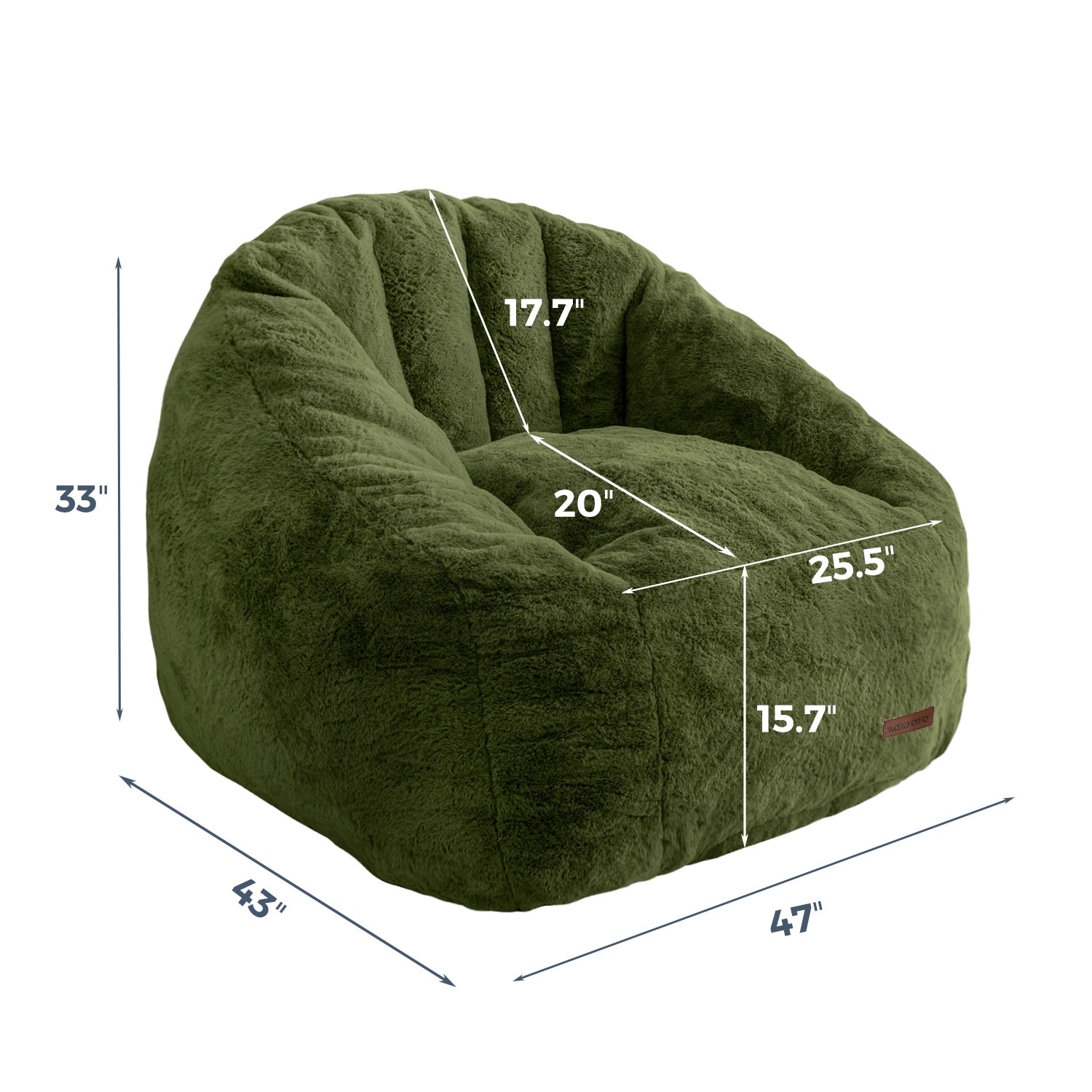 MAXYOYO Giant Bean Bag Chair - Oversized Faux Fur Shell Design with Premium Filler | Ultra Comfortable Lounge Chair for Living Room, Bedroom, Game Room & Dorm