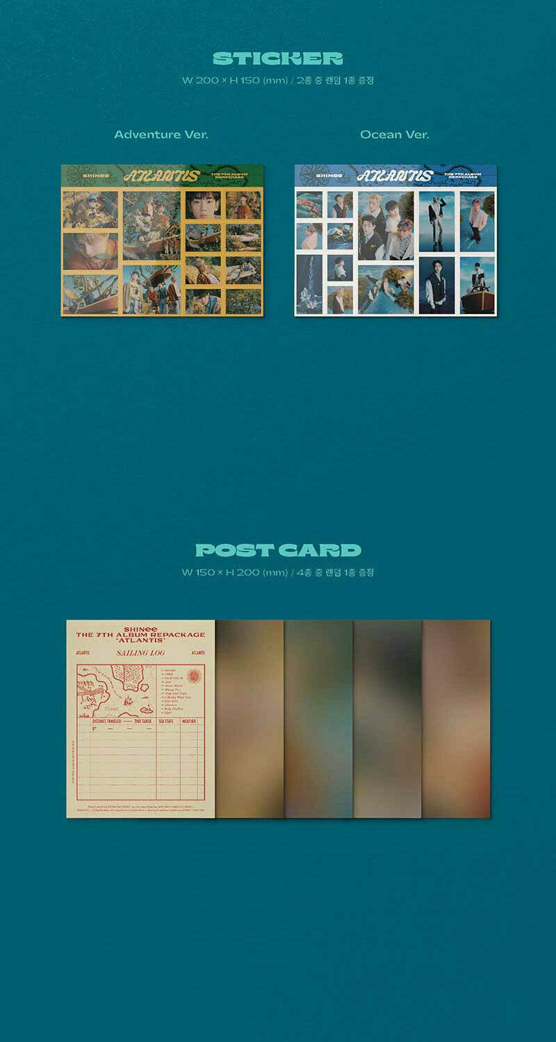 SHINee ATLANTIS 7th Repackage Album (Random Version) - CD + 52p Photobook + Collectible Voyage Set with Certificate, Cards & Stickers | K-POP Merchandise for Fans | Perfect for K-POP Collections, Gift Giving and Fan Events