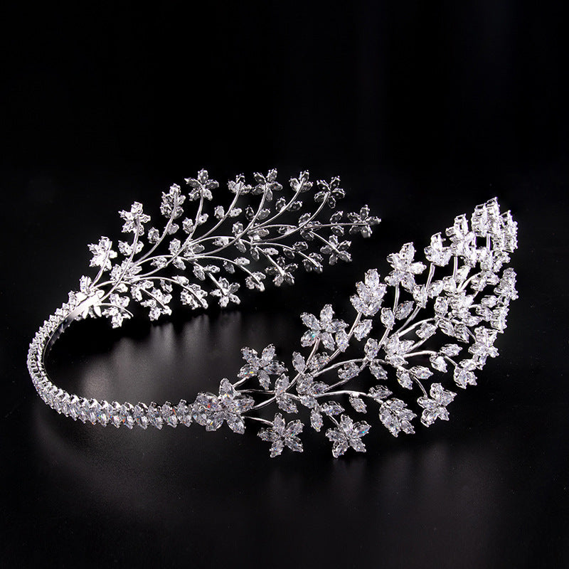 3/4 Round Cubic Zirconia Bridal Headband - Sparkling Wedding Tiara Hair Accessory for Women | Perfect for Bridal Showers, Weddings & Special Occasions