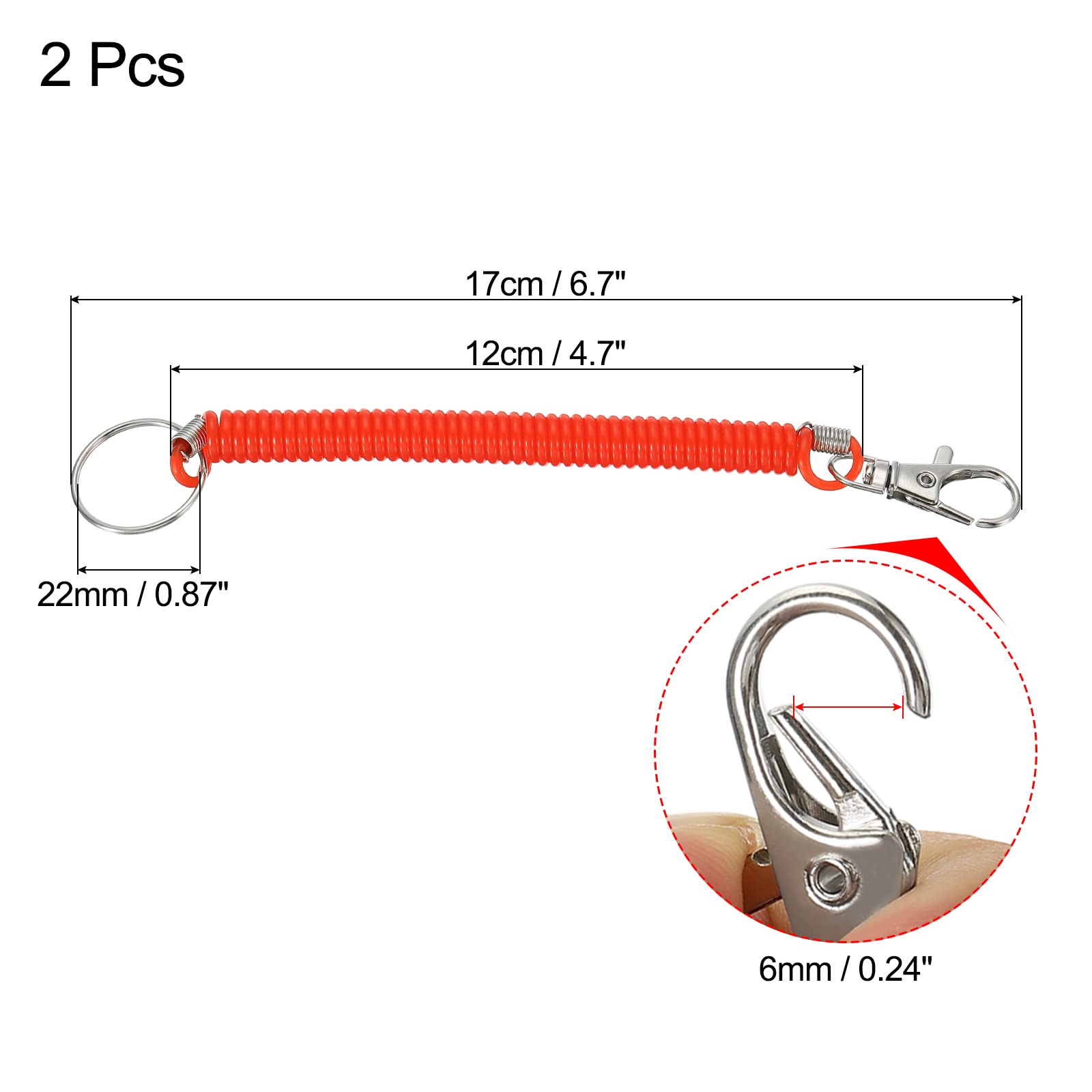 Stretchable Spiral Spring Coil Keychain - Durable Key Ring Holder for Keys, Wallet & Phone - Perfect for Gym, Hiking, Travel & Everyday Carry (PATIKIL)
