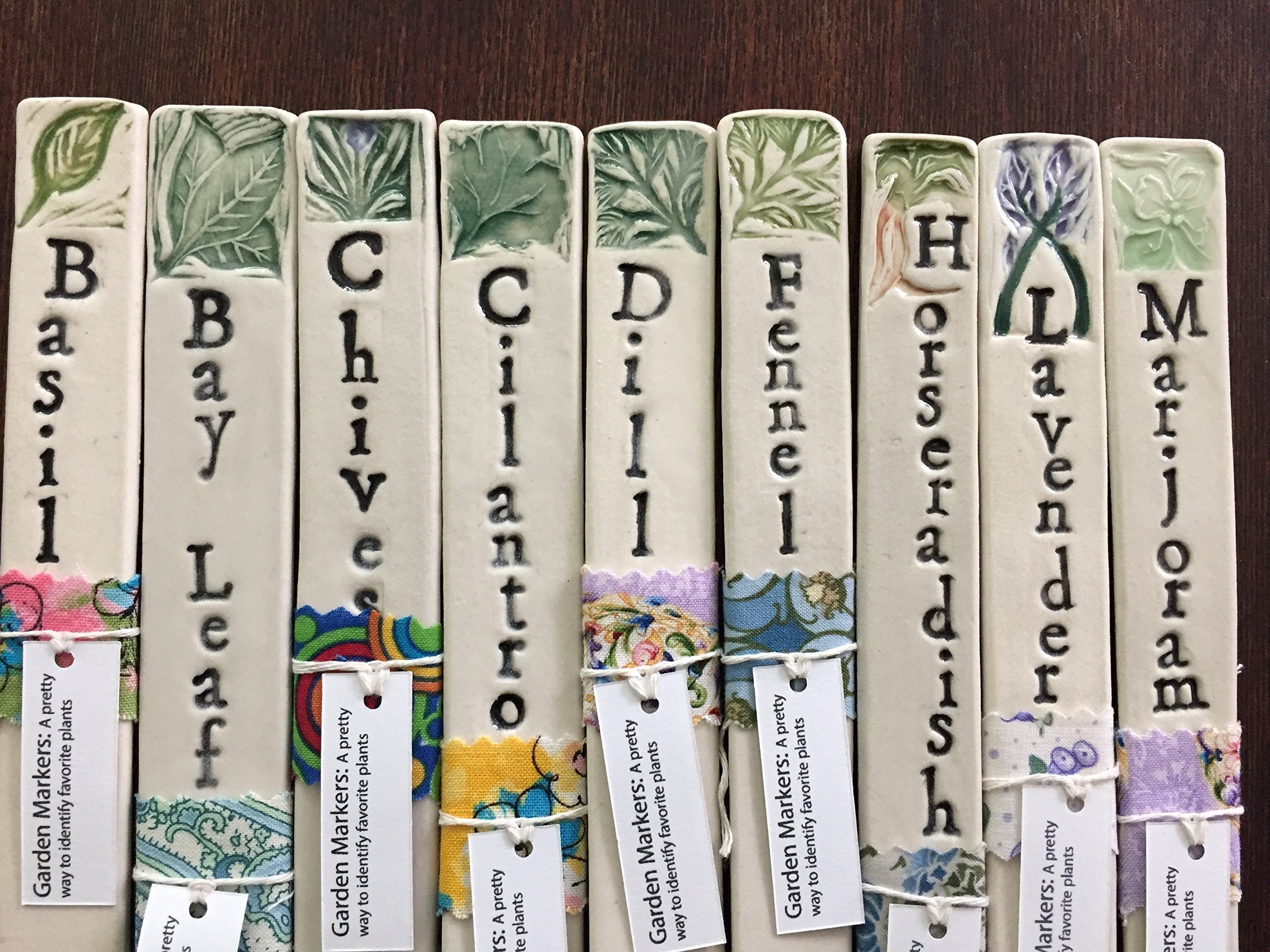 Herb Garden Markers - Set of 3 Ceramic Plant Labels for Indoor & Outdoor Gardening - Perfect for Herb Pots, Vegetable Gardens & DIY Plant Identification
