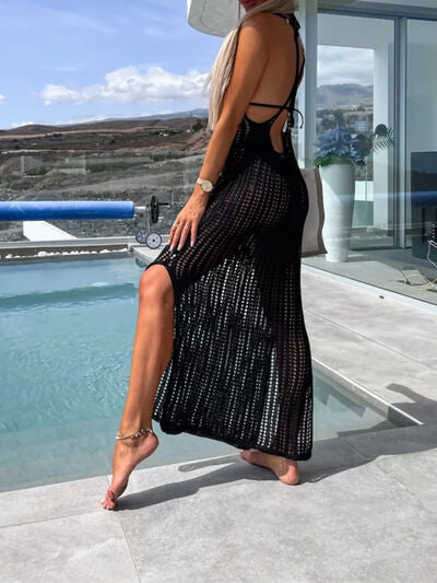 Elegant Slit Side Beach Maxi Dress for Women - Flowy Summer Vacation Dress with Side Slit for Boho, Pool Party & Tropical Getaways