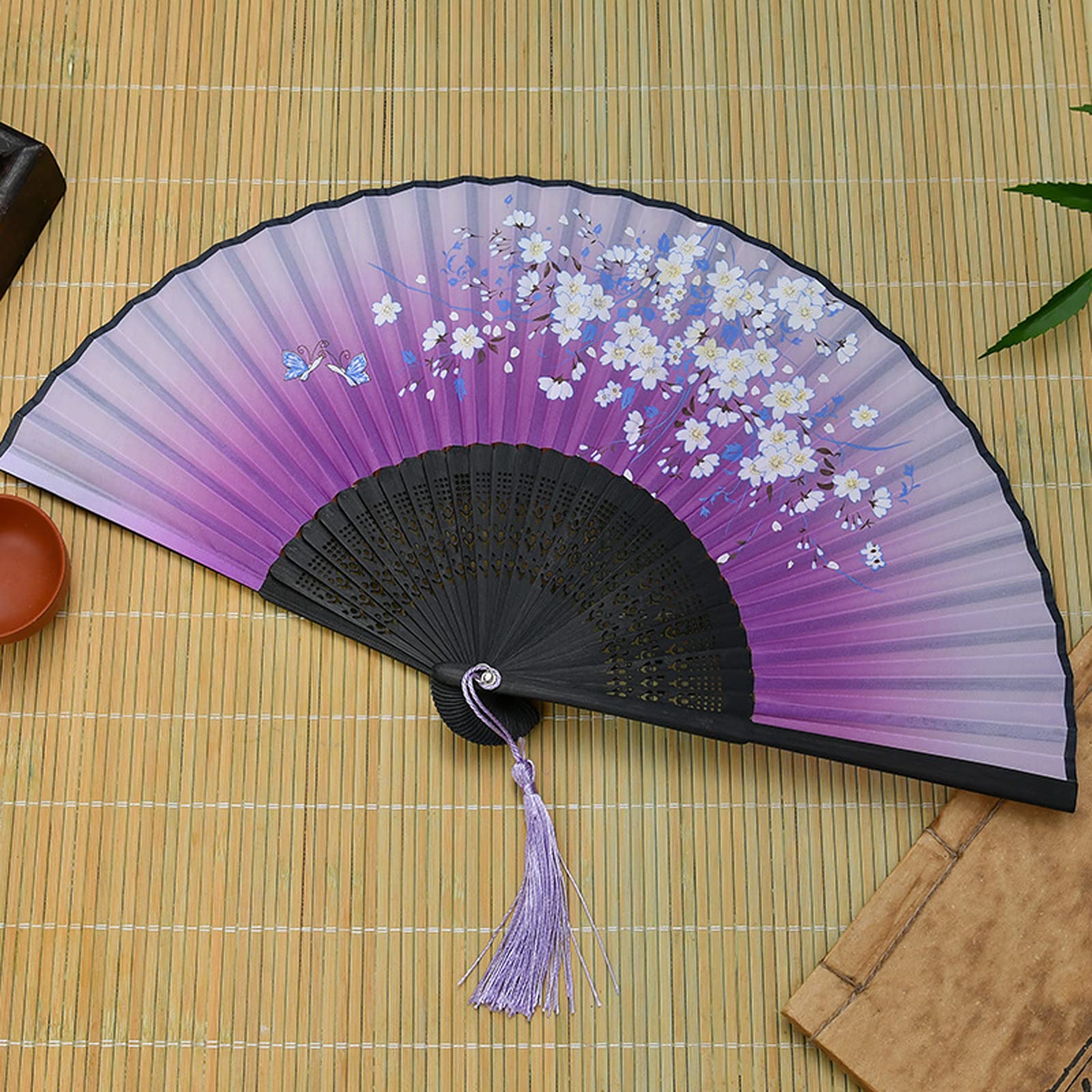GTFreedom Handheld Folding Fan - Classic Chinese Style Summer Cooling Fan for Men & Women | Dance, Photography, Costume Performance, Literature Art Props | Portable & Elegant for Daily Use, Travel, and Cultural Events
