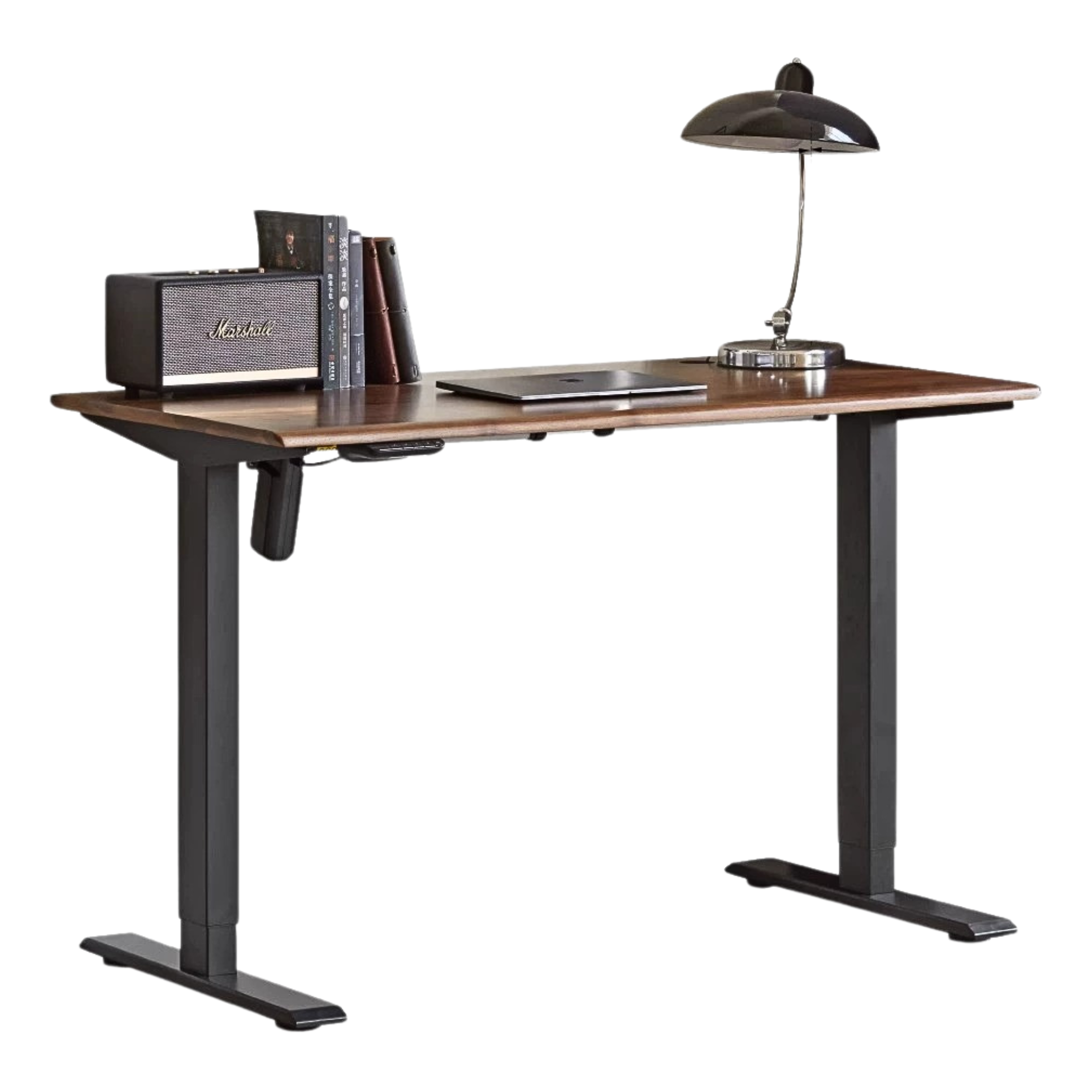Premium Black Walnut Solid Wood Electric Standing Desk - Adjustable Height Home Office Desk for Work & Study | Ergonomic Workspace Solution for Professionals & Gamers