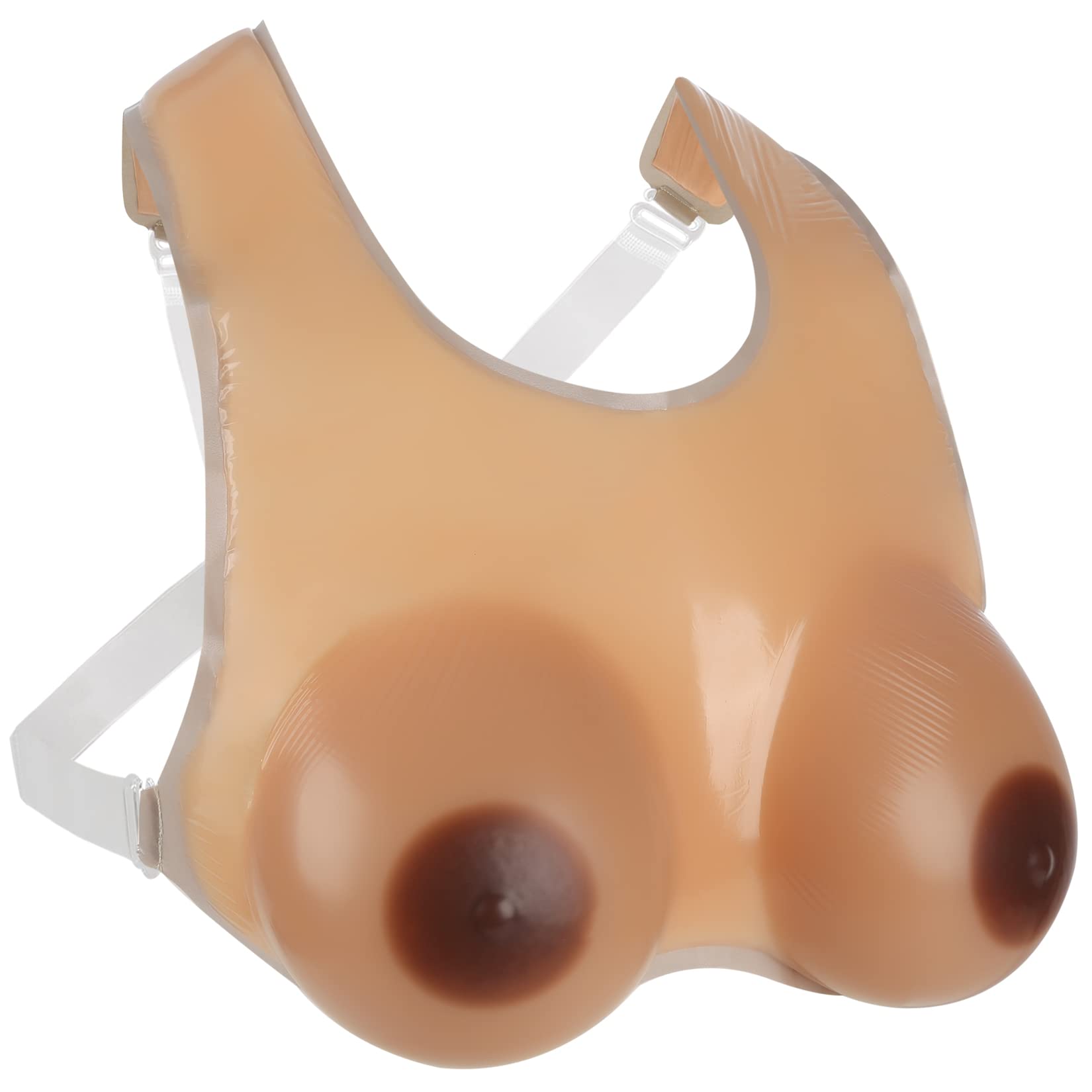 Vollence Silicone Breast Strap - Realistic Artificial Breast Forms with Nipple for Transgender & Mastectomy - Comfortable Fake Breast Shapes & Silicone Breast Plates - Perfect for Daily Wear, Cosplay & Gender Affirmation