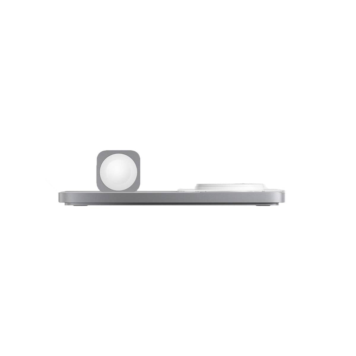 NOMAD Base One Max MagSafe Charger for Apple Watch - Fast Wireless Charging Stand for iPhone & Apple Watch (Silver) | Perfect for Nightstand, Office Desk & Travel Accessories