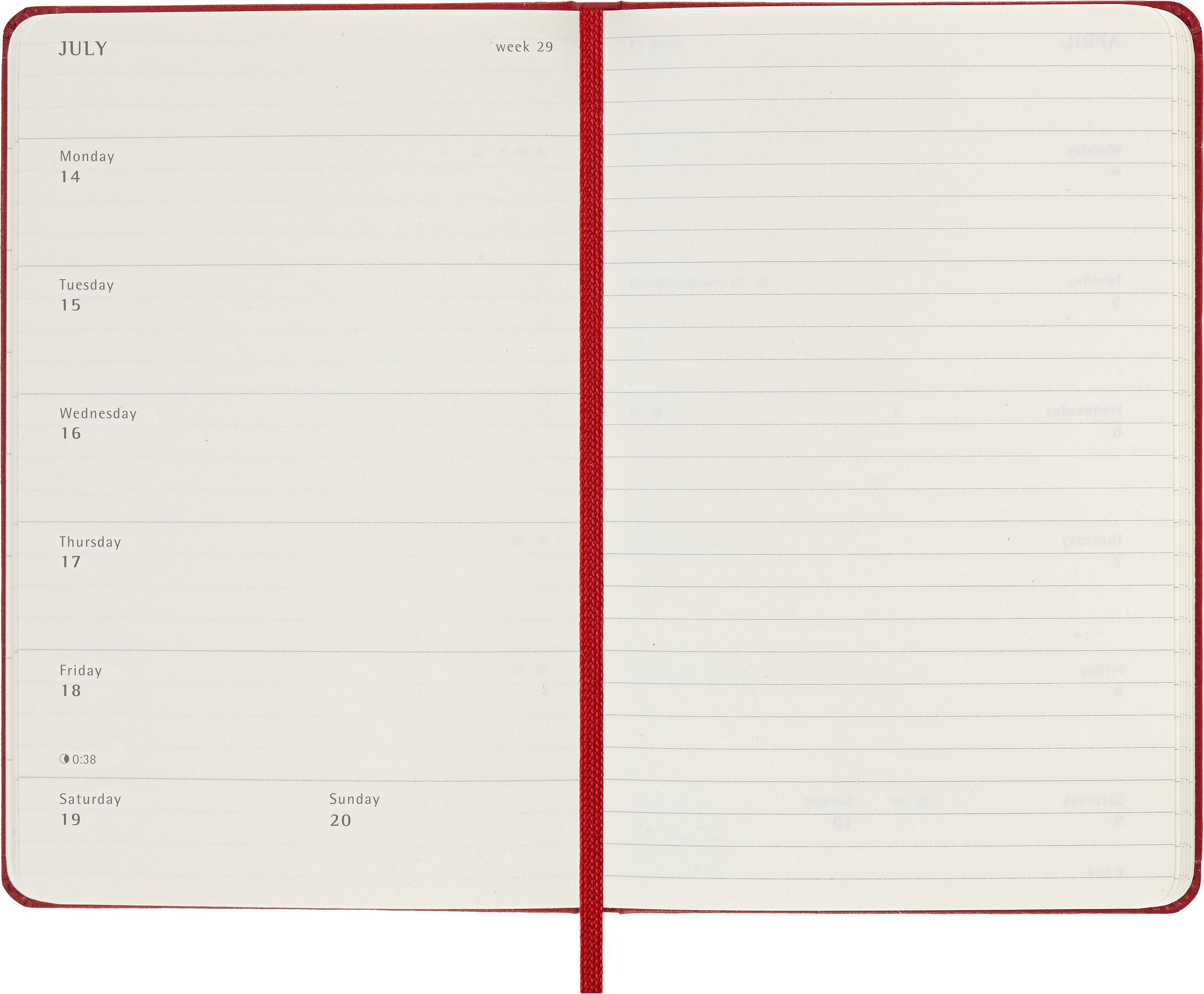 2025 Moleskine 90mm x 140mm Hard Cover Pocket Planner & Notebook - Weekly View, Scarlet Red - Perfect for Daily Scheduling, Journaling, and On-the-Go Note Taking