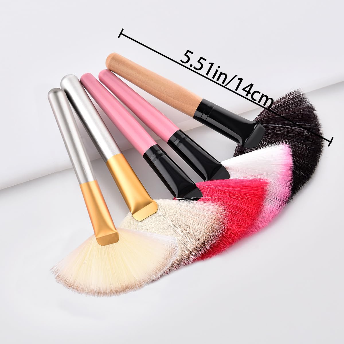 8 PCS Fan Brushes Set - Soft Bristle Face Highlighting & Blush Makeup Brushes for Loose Powder, Contouring & Highlighting - Professional Fan Brush Kit for Makeup Artists & Beginners (Perfect for Daily Makeup & Special Occasions)