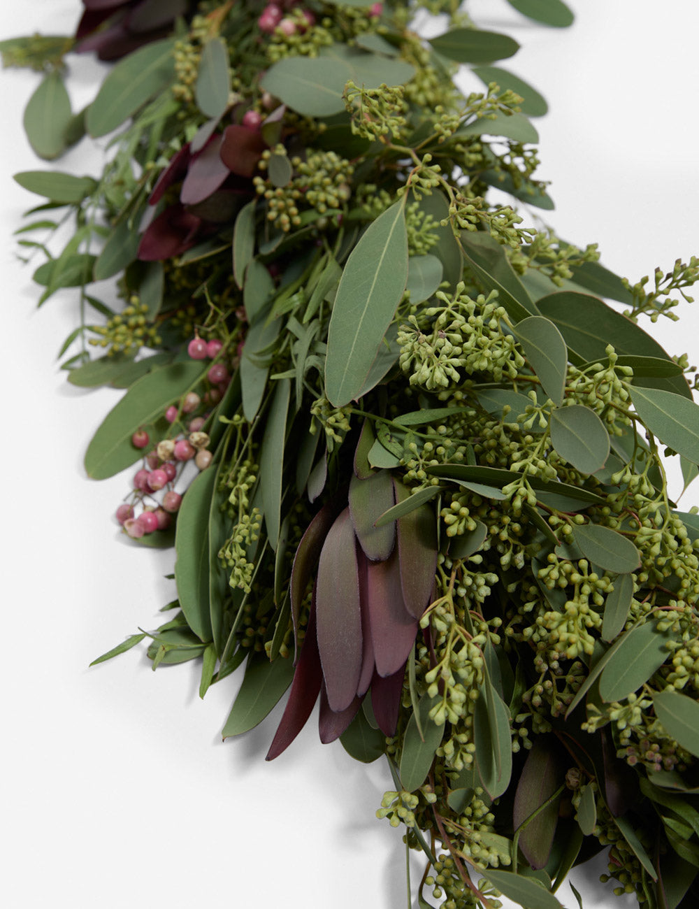 Premium Handmade Winter Garland - Natural Pine & Berries for Holiday Decor, Christmas Tree, Fireplace & Front Door Wreath