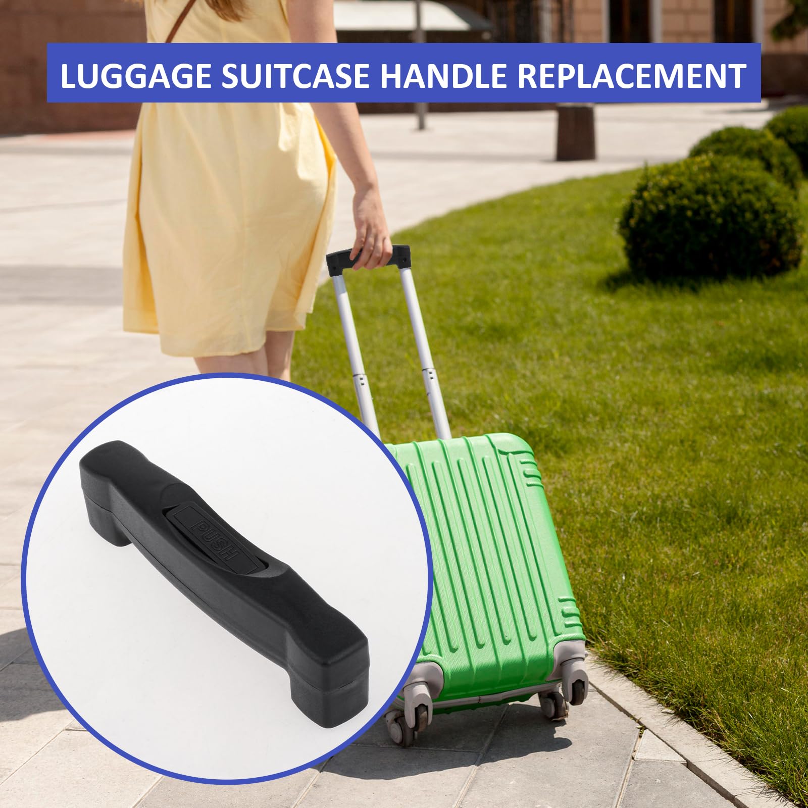 Durable Luggage Trunk Handle Replacement - 148mm x 20mm Suitcase Pull Handle with Wear-Resistant Grip for Travel Carry-On Bags & Storage Cases - Perfect for Business Trips, Vacations, and Airport Travel