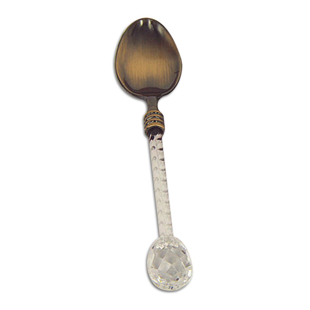 Premium Crystal Handle Table Spoon - Elegant Tea, Coffee, Ice Cream & Dessert Spoon Set for Home, Bar & Restaurant Use - Perfect for Serving Soups, Desserts & Beverages