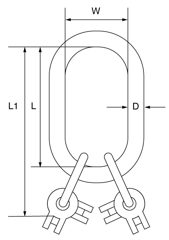 DCR4 Series Grade 10 Quad Master Link Assembly - Heavy Duty Lifting Chain Connector for Industrial Rigging, Construction, and Marine Applications