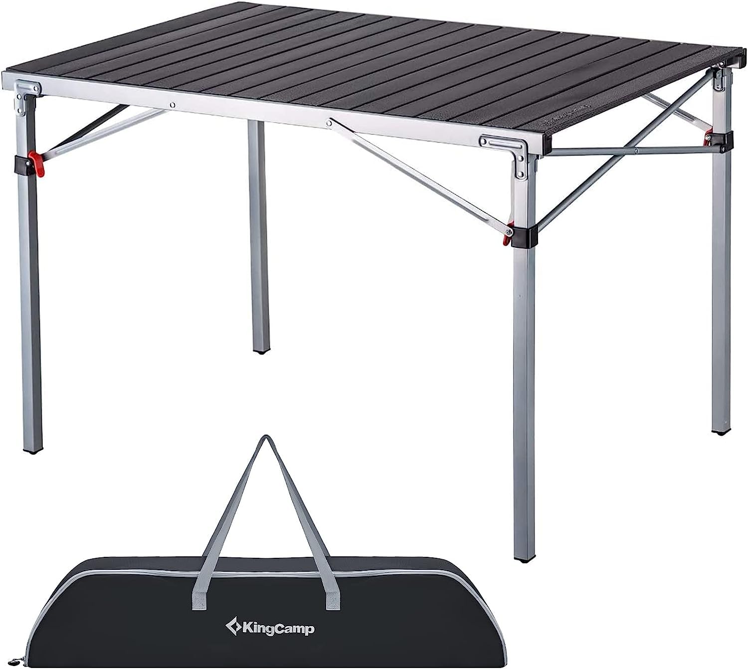 KingCamp Aluminum Folding Camp Table - Lightweight Portable Roll Up Outdoor Picnic Table for Camping, Hiking, Beach, BBQ & Tailgating - Perfect for Backyard Parties, RV Trips & Outdoor Adventures