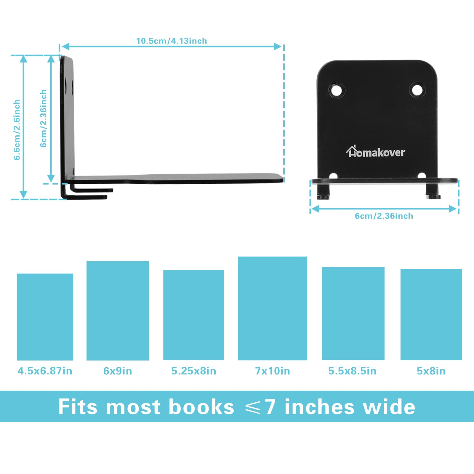 Invisible Floating Bookshelves Set of 2 - Heavy Duty Wall Mounted Book Organizer - Black Iron Storage Shelves for Bedroom, Living Room & Office - Perfect for Modern Home Decor & Space Saving Solutions
