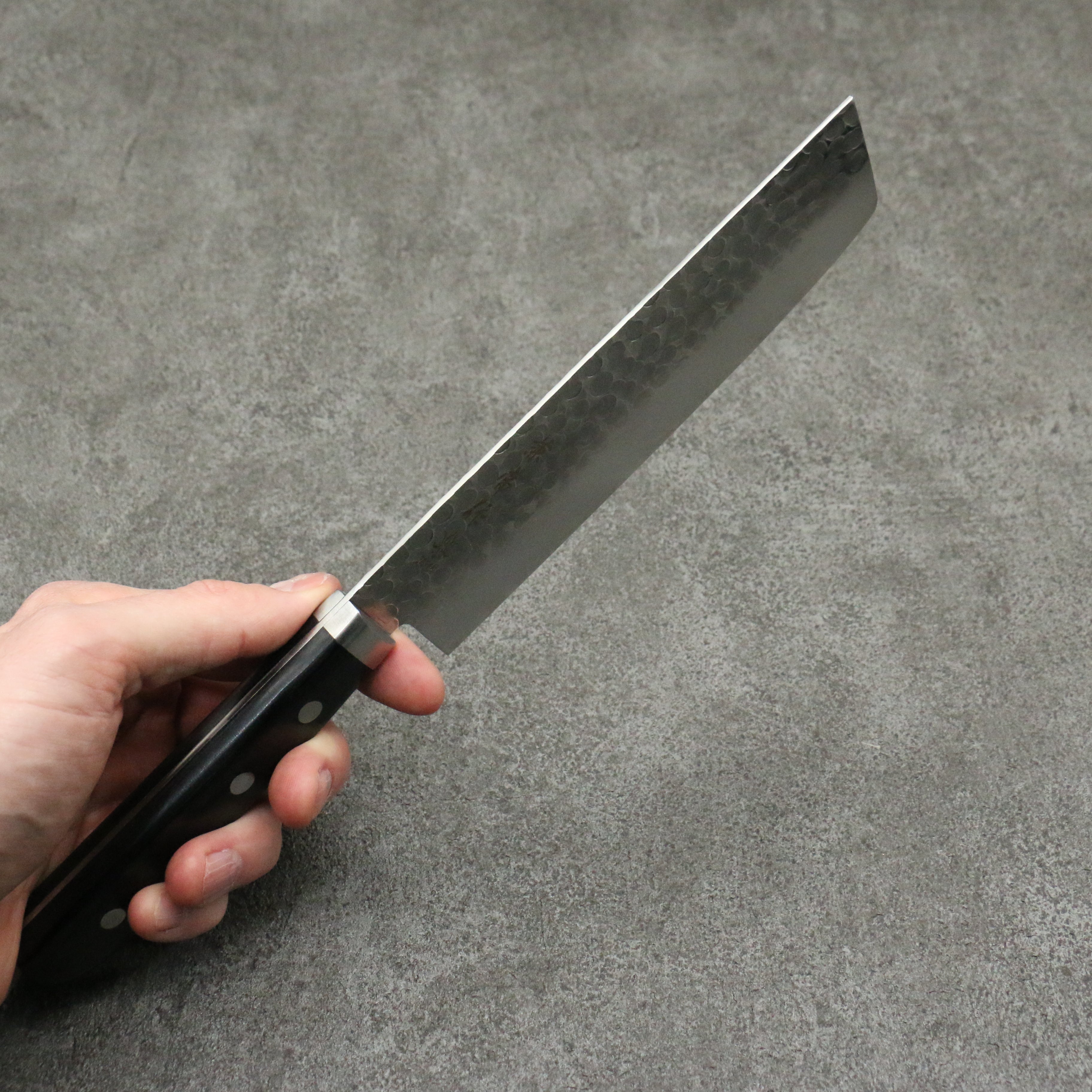 Premium Kanetsune VG1 Hammered Nakiri Knife 165mm - Japanese Chef Knife with Black Pakkawood Handle - Perfect for Slicing, Dicing & Vegetable Prep - Ideal for Home Cooks & Professional Chefs