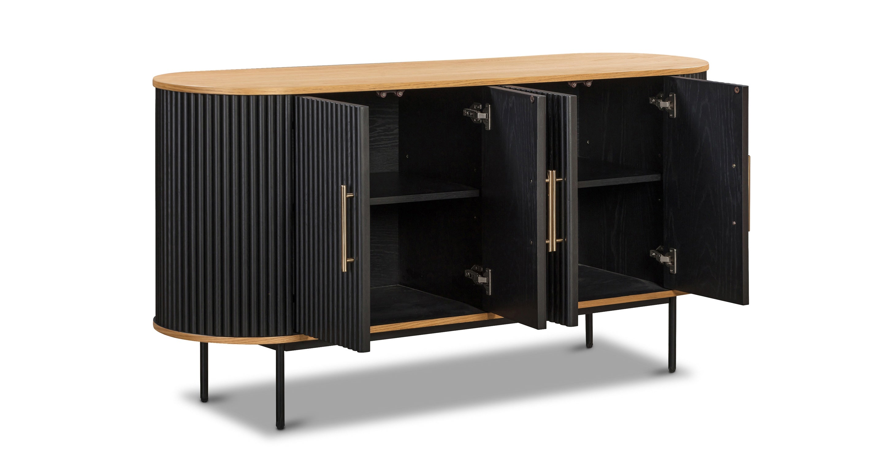 Modern Noir Sideboard - Stylish Mid-Century Buffet Cabinet for Dining Room & Living Room Storage | Perfect for Home Decor & Organizing Dishes, Linens & Entertainment Essentials