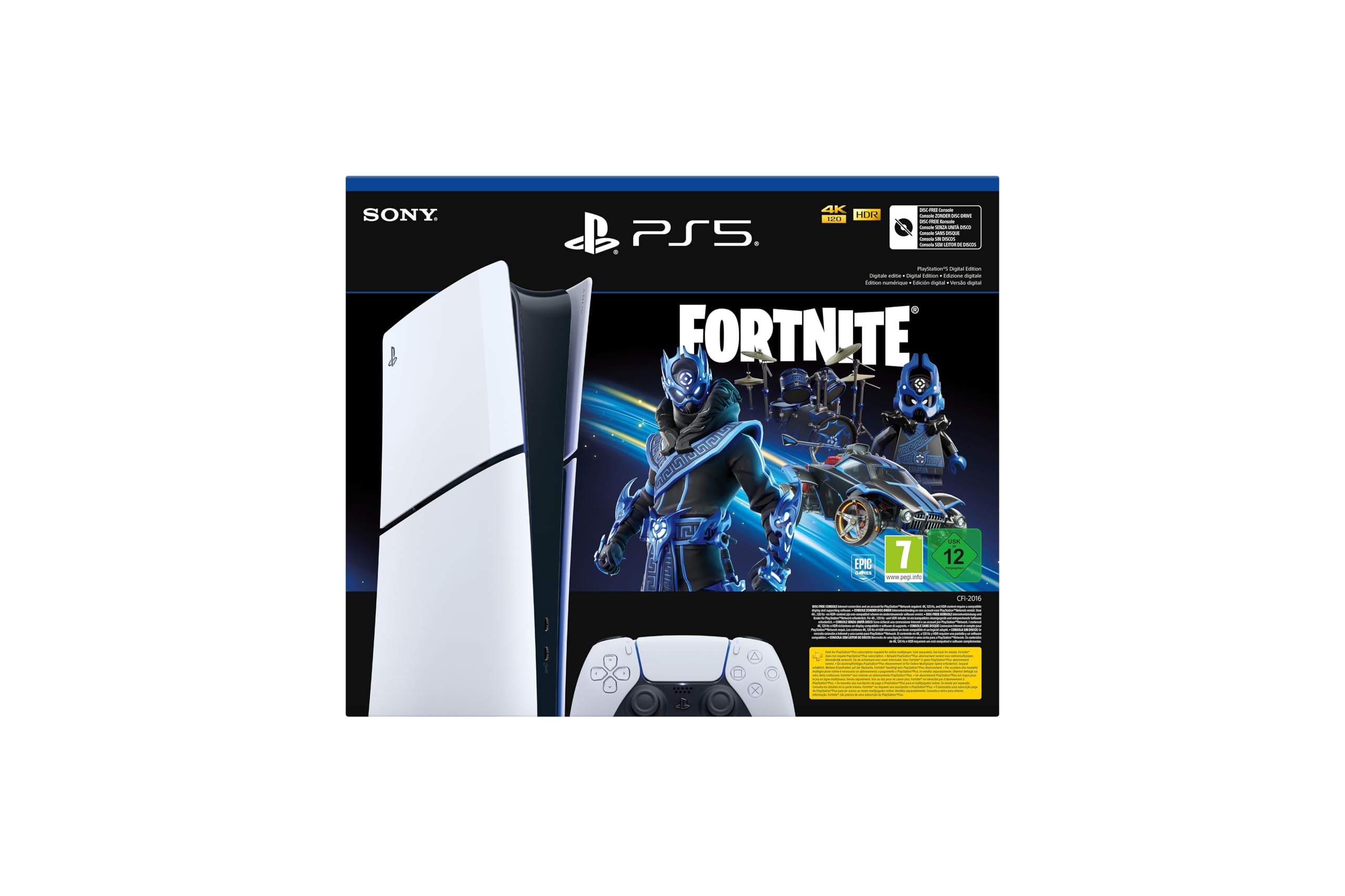 PlayStation 5 Digital Edition (Slim) Console - Fortnite Cobalt Star Bundle | Next-Gen Gaming, 4K UHD, Ultra-Fast SSD | Perfect for Home Entertainment & Competitive Gaming