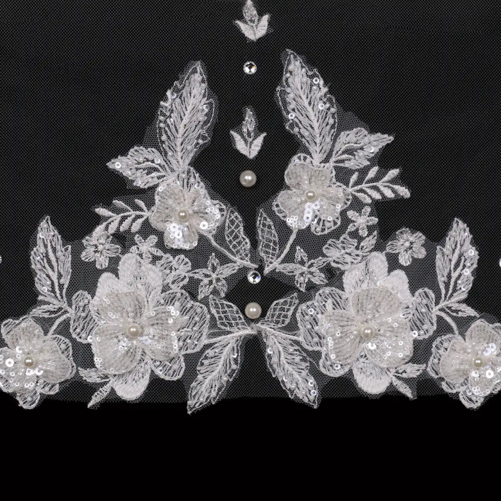 Elegant Single Tier Wedding Veil with Comb | V2387SF | Perfect for Bridal Ceremonies, Photo Shoots & Formal Events