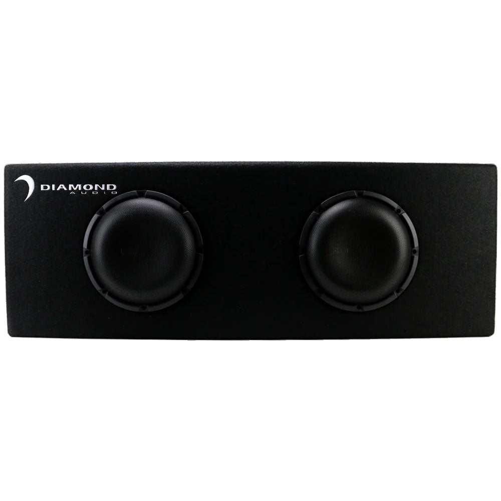 Diamond Audio DESMB8D 500W RMS Dual 8 Inch Loaded Slot Vented Subwoofer Enclosure - Powerful Bass for Car Audio & Home Theater Systems