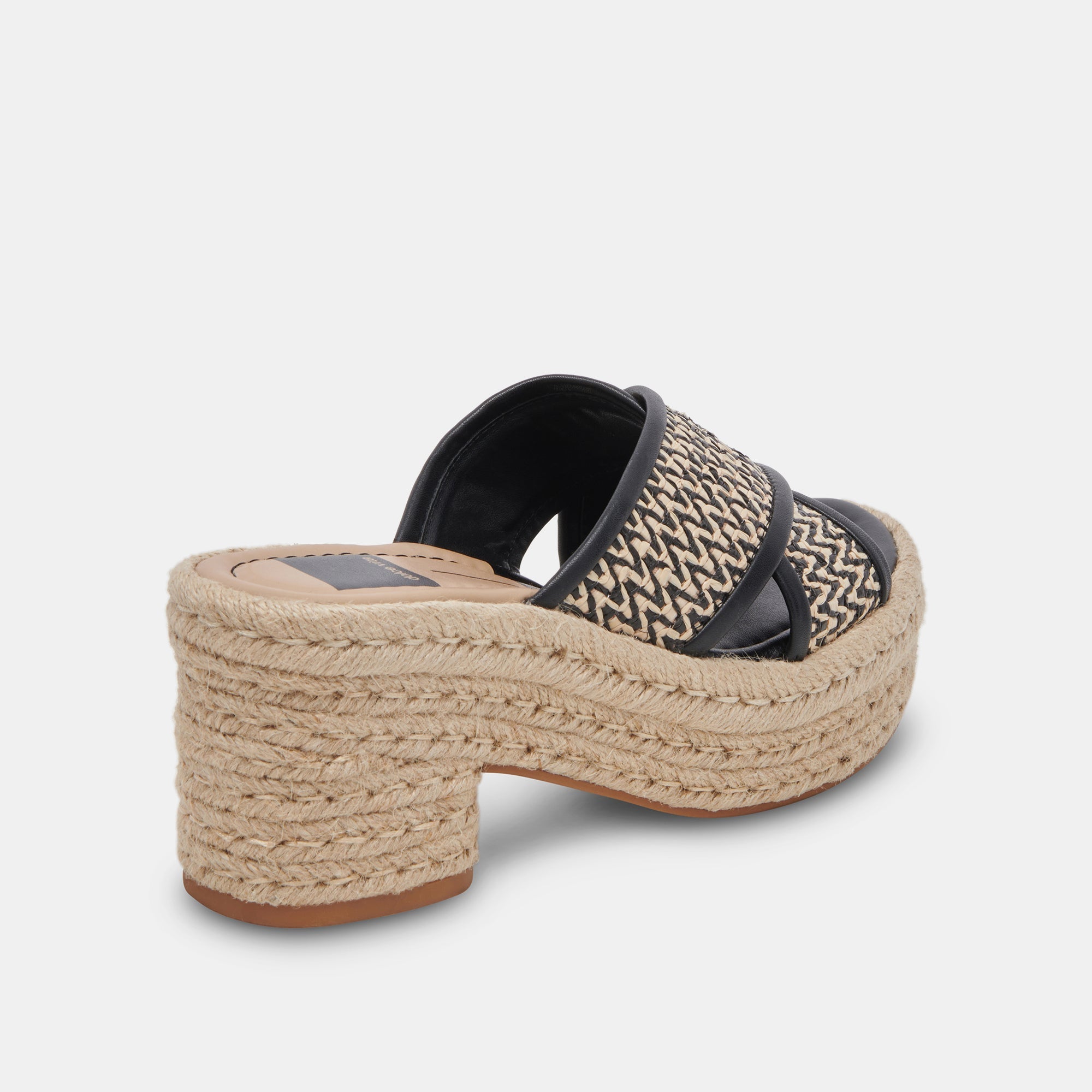 ELDORA Women's High Heels - White & Black Raffia Sandals for Summer | Comfortable Dress Shoes for Weddings, Parties & Evening Events