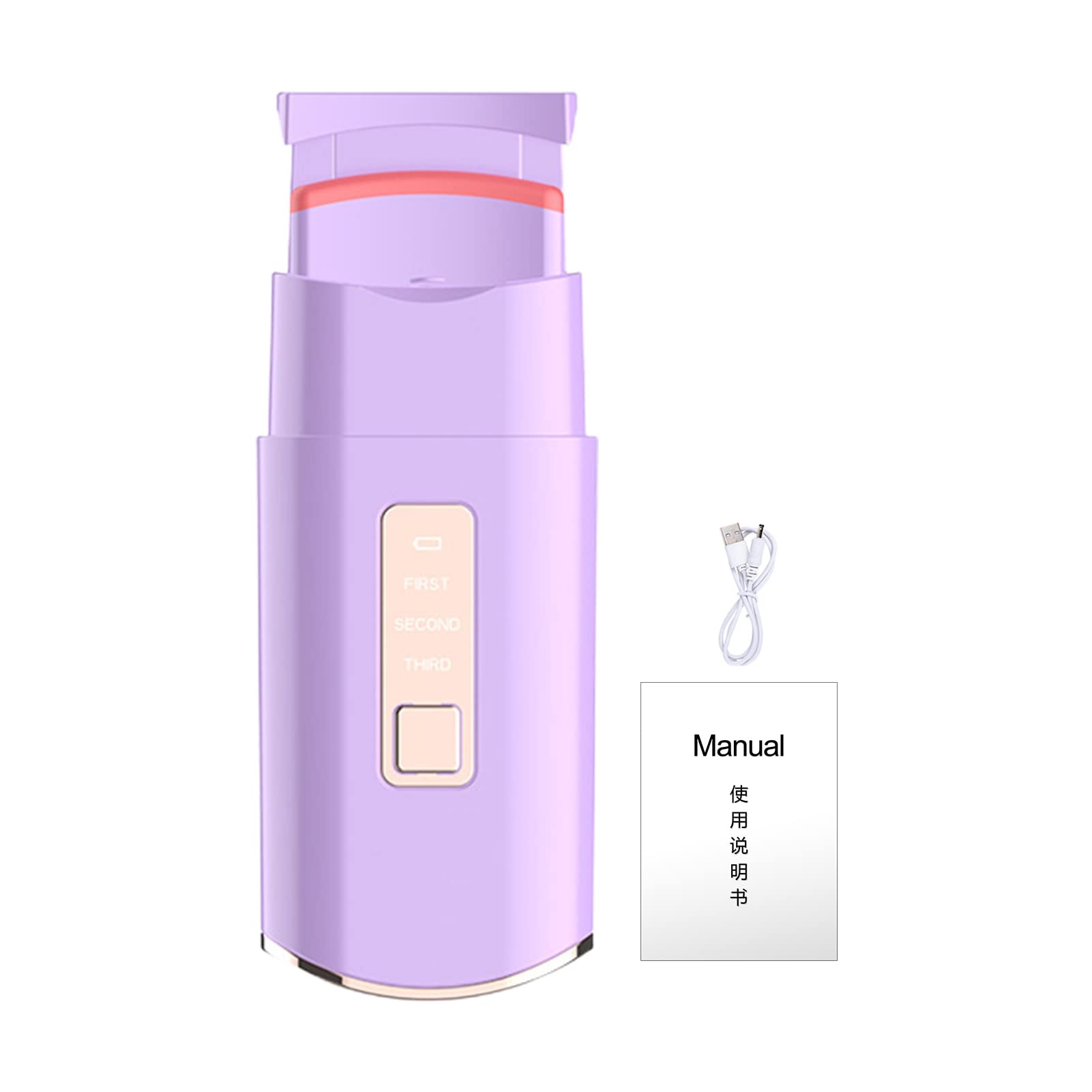 TinySiry Heated Eyelash Curler - Electric Lash Curling Tool with Soft Pads for Women, Purple Eyelash Curler for Natural Lashes | Perfect for Home Use, Travel & Professional Makeup Application