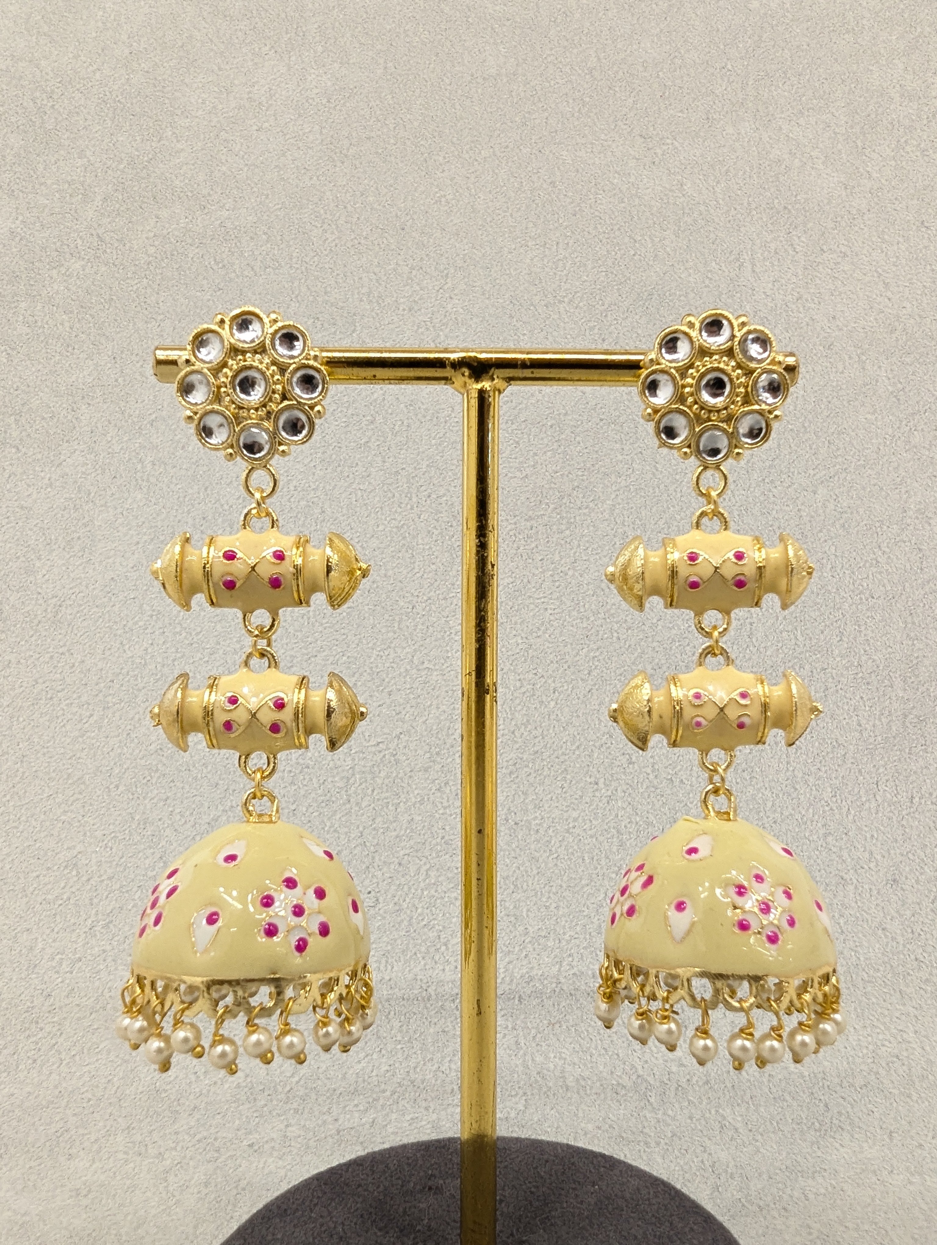 IYRA Meenakari Jhumka Earrings – Handmade Indian Ethnic Jewelry for Women, Traditional Kundan Earrings for Weddings, Parties & Festivals