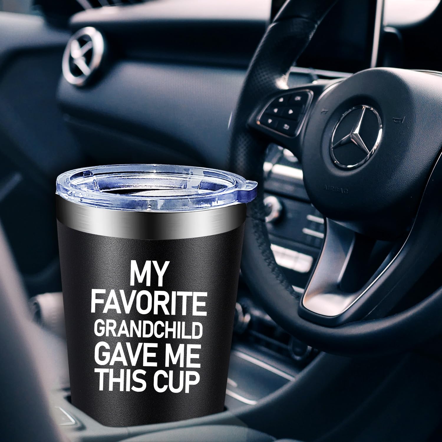 20 oz Black Grandpa Tumbler - Insulated Stainless Steel Travel Mug for Coffee & Tea - Perfect Father's Day, Birthday & Christmas Gift from Granddaughter or Grandson - Ideal for Outdoor Activities, Office Use & Daily Commute