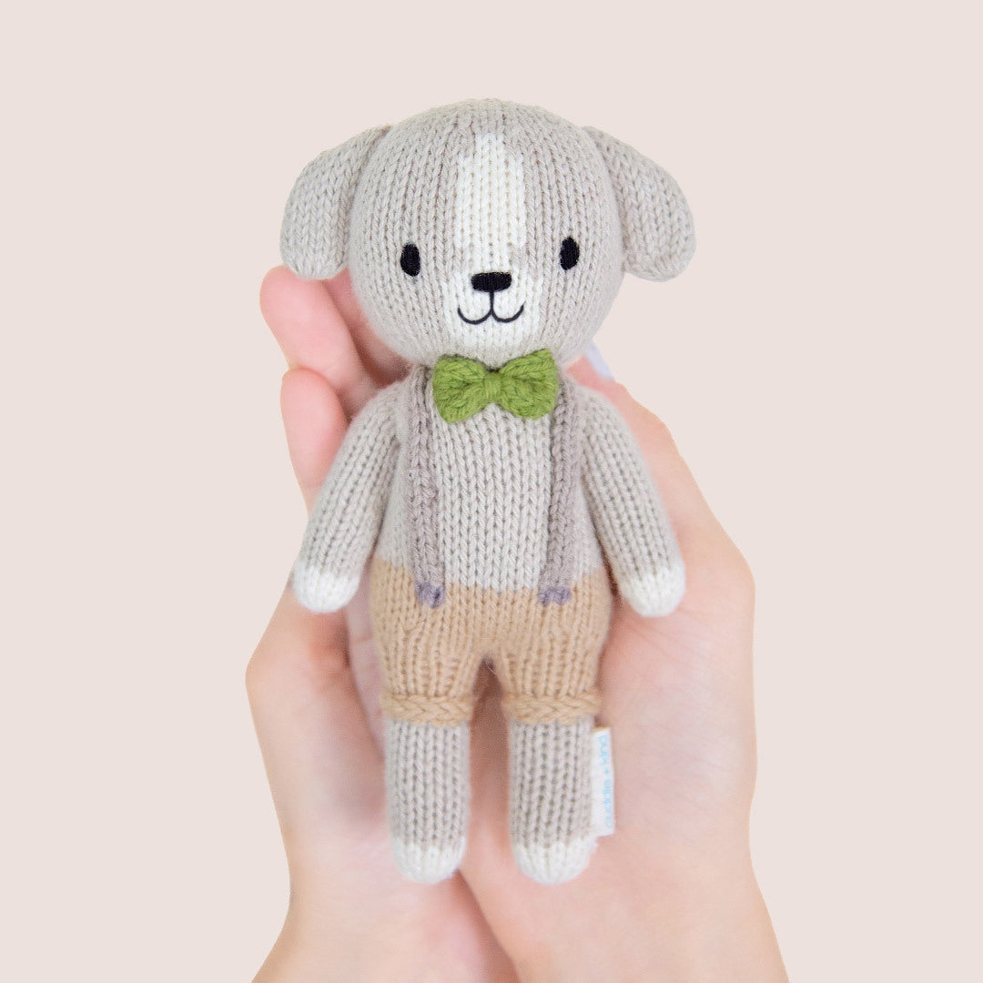 Cuddle + Kind Tiny Noah the Dog Hand-Knit Doll - Ethically Made, Supports 10 Meals for Kids | Perfect Gift for Babies, Toddlers & Animal Lovers