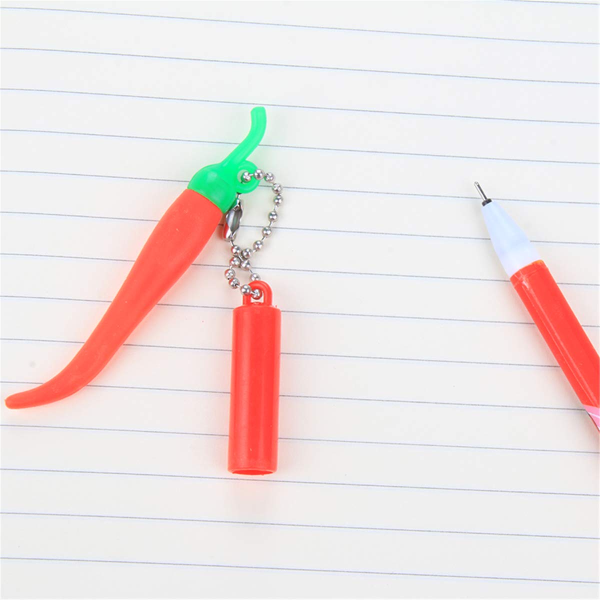 Chili Pepper Pendant Shaped Cartoon Ballpoint Pens - 12 Pack Cute Creative Fashion Doll Design Office & School Supplies for Writing, Gifts, and Collectibles