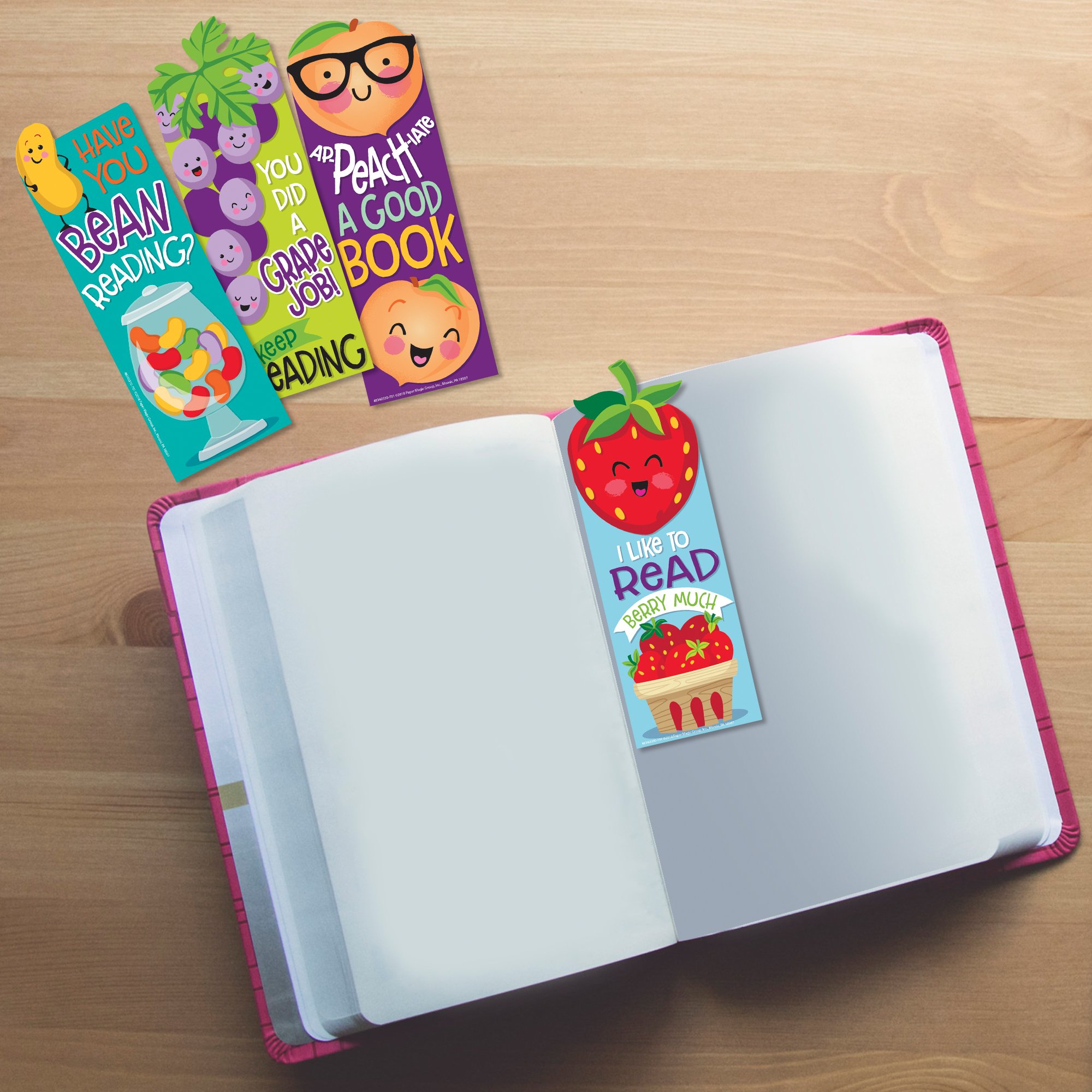 Eureka Strawberry Scented Bookmarks - 24 Pack | Fun & Fragrant Book Accessories for Kids, Students & Book Lovers | Perfect for Reading, Gifts & Classroom Rewards