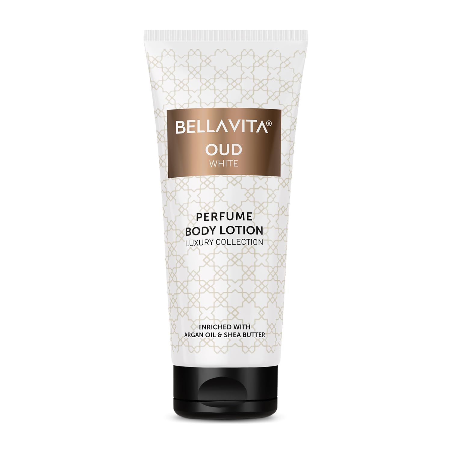 Bella Vitaa Luxury OUD WHITE Perfume Body Lotion 200ml - Hydrating & Nourishing with Argan Oil & Shea Butter for Soft, Supple & Healthy Skin | Perfect for Daily Moisturizing, Gift Giving & Aromatherapy