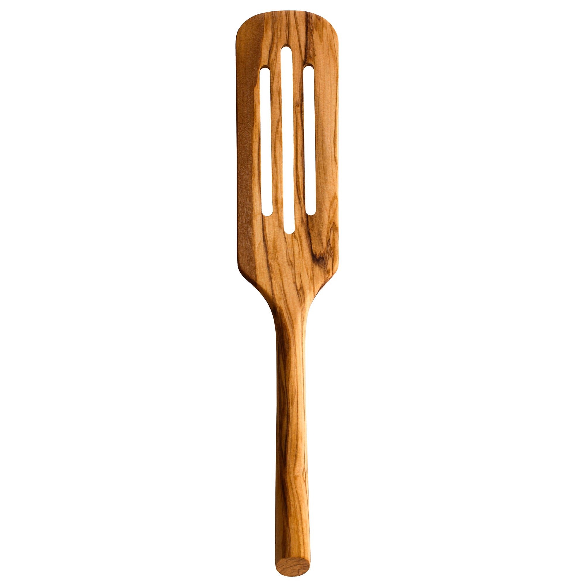 Premium Olive Wood Slotted Spurtle for Cooking & Baking - Natural Wooden Stirring Spoon for Sauces, Soups & Pancakes - Perfect for Kitchen, Camping & Gift Giving