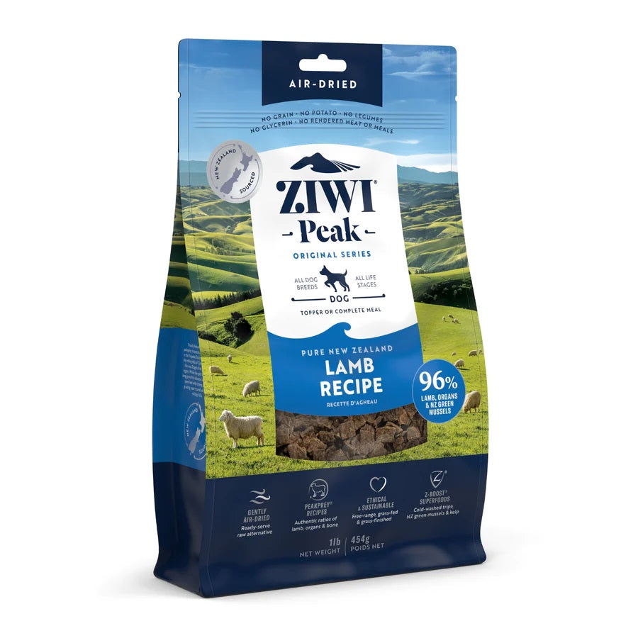 Ziwi Peak Air Dried Lamb Dog Food - High Protein Grain-Free Natural Dog Treats for Small & Large Breeds - Perfect for Training, Travel & Outdoor Adventures