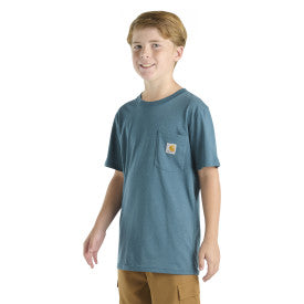 Youth Boys Short Sleeve Pocket Graphic T-Shirt - Real Teal Heather | Casual Summer Outfit & Playtime Essential
