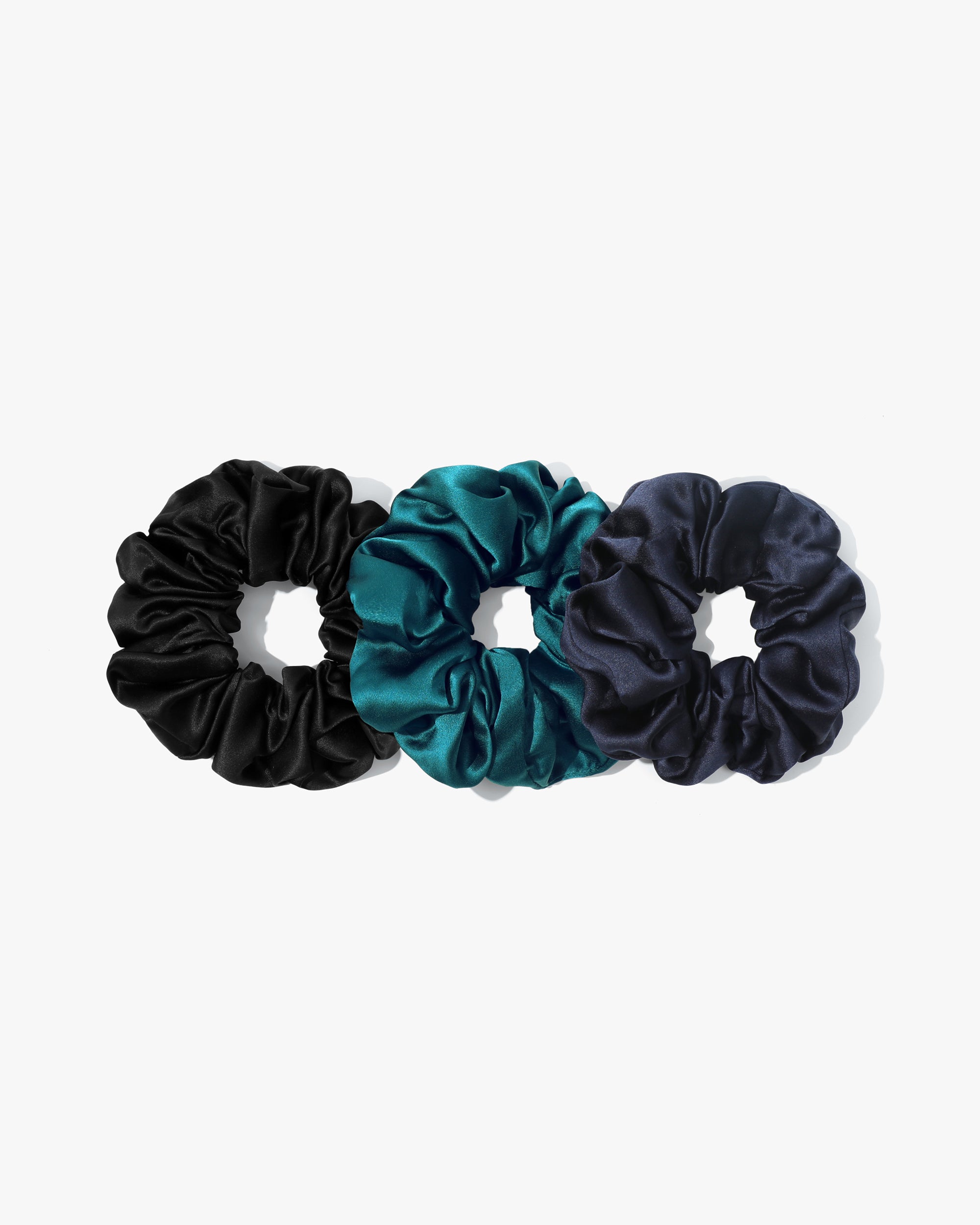 Pure Silk Scrunchies 3 Pack - Soft & Gentle Hair Ties for Women & Girls - Perfect for Everyday Use, Workouts, and Protecting Hair While Sleeping