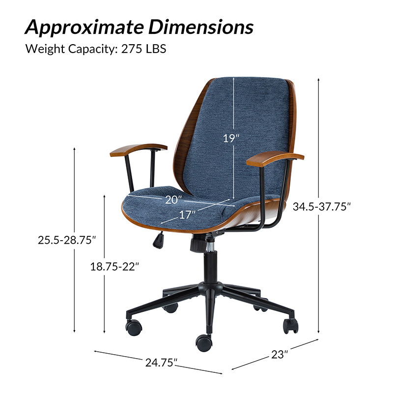 Ergonomic Alina Adjustable Height Office Chair with Lumbar Support - Perfect for Home Office, Gaming, and Workspace Comfort