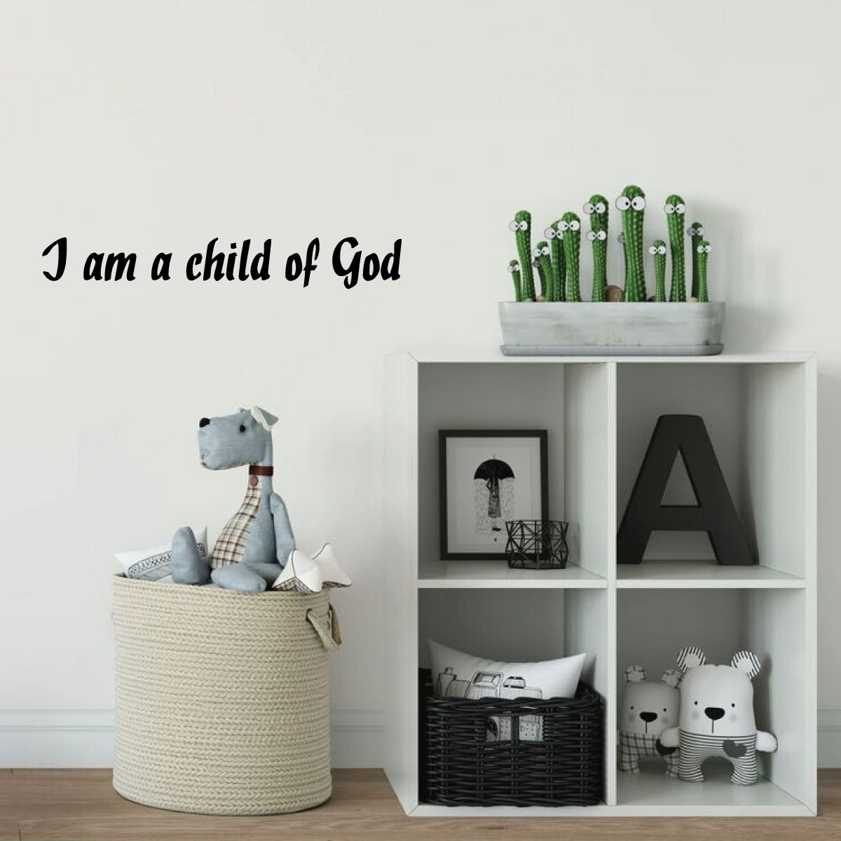I Am a Child of God - Christian Vinyl Wall Decal for Playroom, Nursery, Kids Bedroom & Church Decor - Inspirational Bible Verse Sticker for Faith-Based Home Decor & Sunday School Classroom