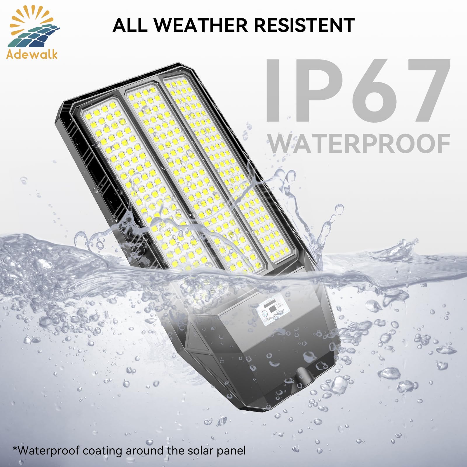 8000W Solar Street Lights Outdoor - IP67 Waterproof LED Parking Lot Lights with Motion Sensor & Remote Control, High Lumens Dusk to Dawn Solar Lighting (2 Pack) - Perfect for Driveways, Pathways, Gardens, and Backyard Security