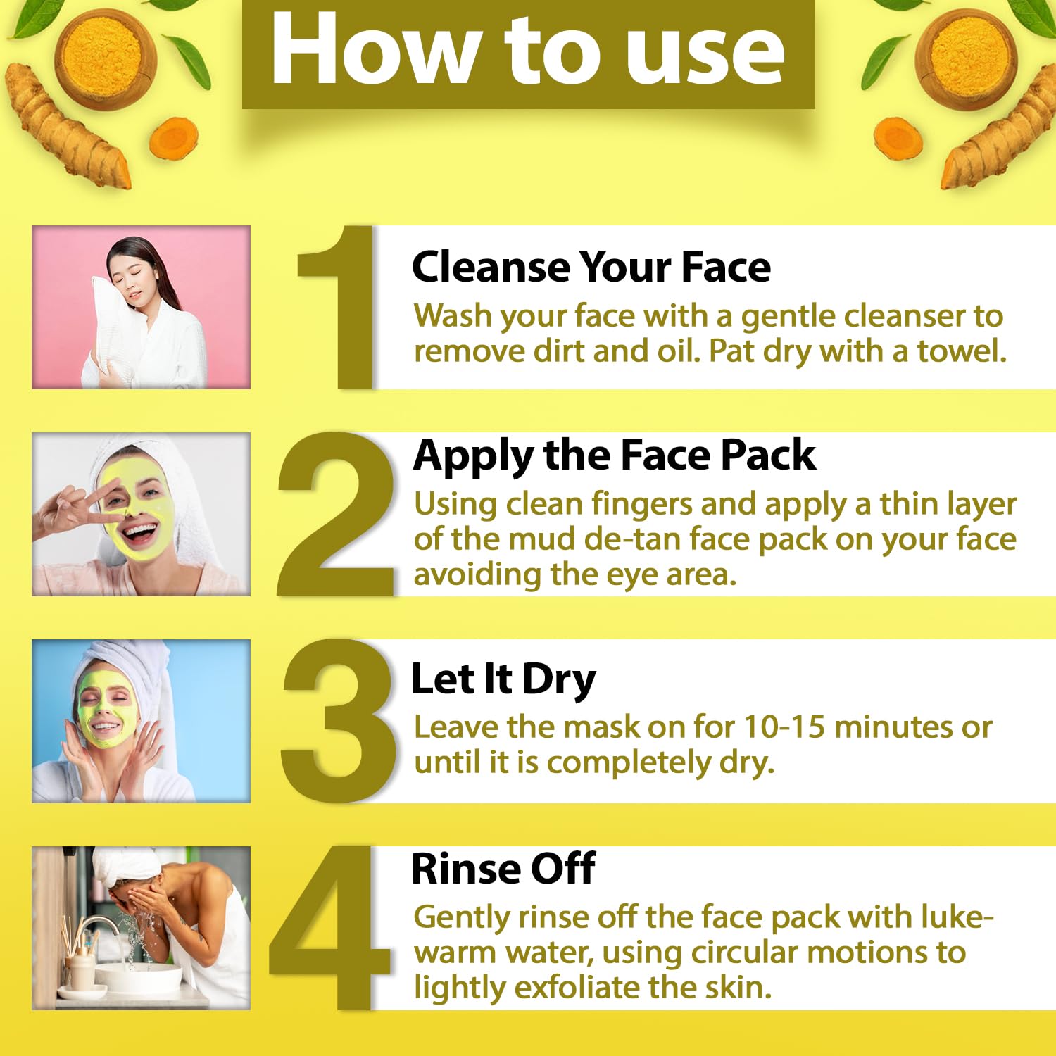 Natural MNT Mud De-Tan Face Pack with Turmeric & Tea Tree Oil - Tan Removal & Skin Brightening for All Skin Types | 100g | Perfect for Post-Sun Care & Glowing Skin