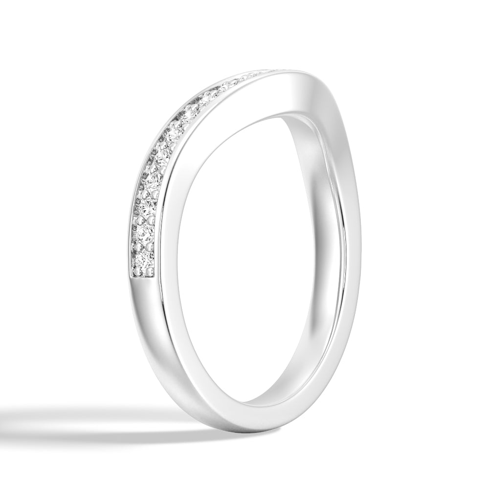 Exquisite V-Shaped Moissanite Wedding Band with Pavé Setting - Perfect for Engagement Rings, Anniversary Gifts & Bridal Jewelry