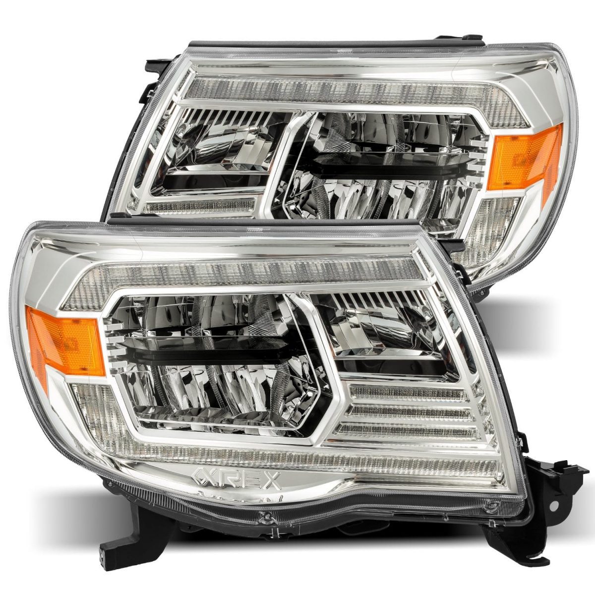 05-11 Toyota Tacoma LUXX Series LED Crystal Headlights - Chrome Housing - High Performance Replacement Headlights for Improved Night Visibility - Perfect for Off-Roading & Night Driving