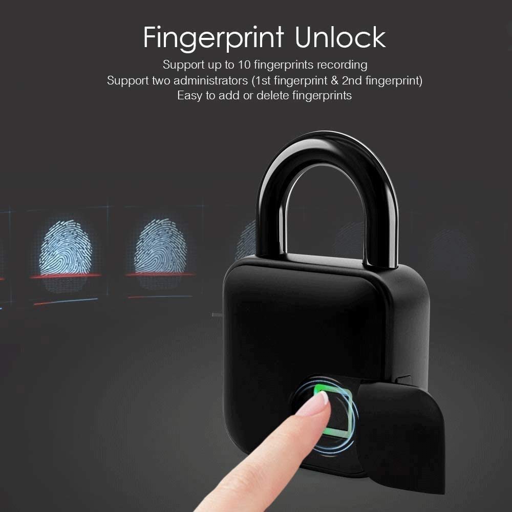 Smart Fingerprint Lock - Keyless Entry for Gym Lockers, Luggage, Travel, Home Doors, Suitcases, Backpacks, School, Bike & Office - Secure & Convenient Access for On-the-Go Lifestyle