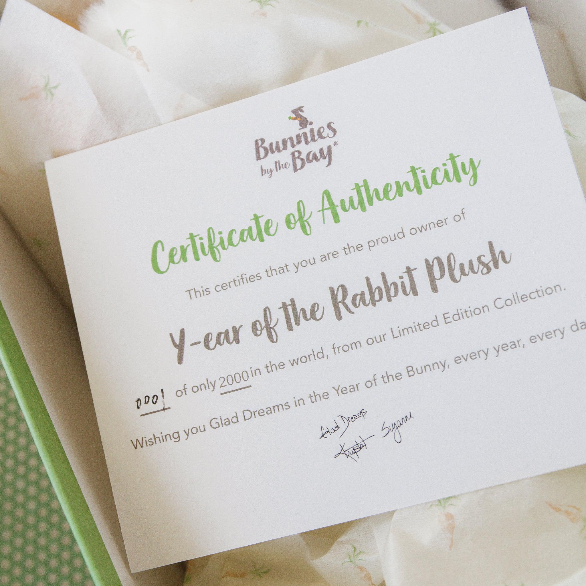 Limited Edition Year of the Rabbit Plush Toy - Cute Bunny Stuffed Animal for Collectors & Gifts | Perfect for Chinese New Year Decor, Nursery Room & Birthday Presents