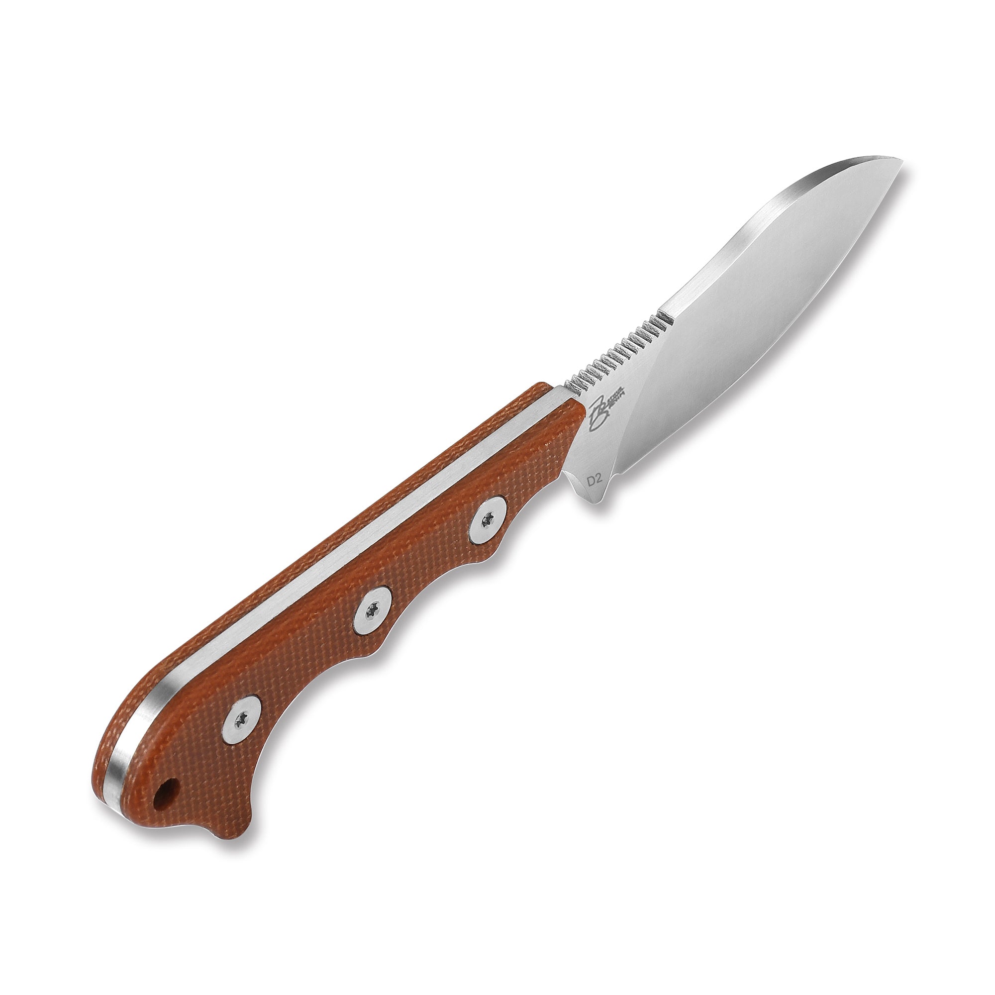 QSP Neckmuk Neck Knife - D2 Steel Blade, Micarta Handle with Kydex Sheath - Compact EDC Knife for Outdoor, Camping & Survival Use