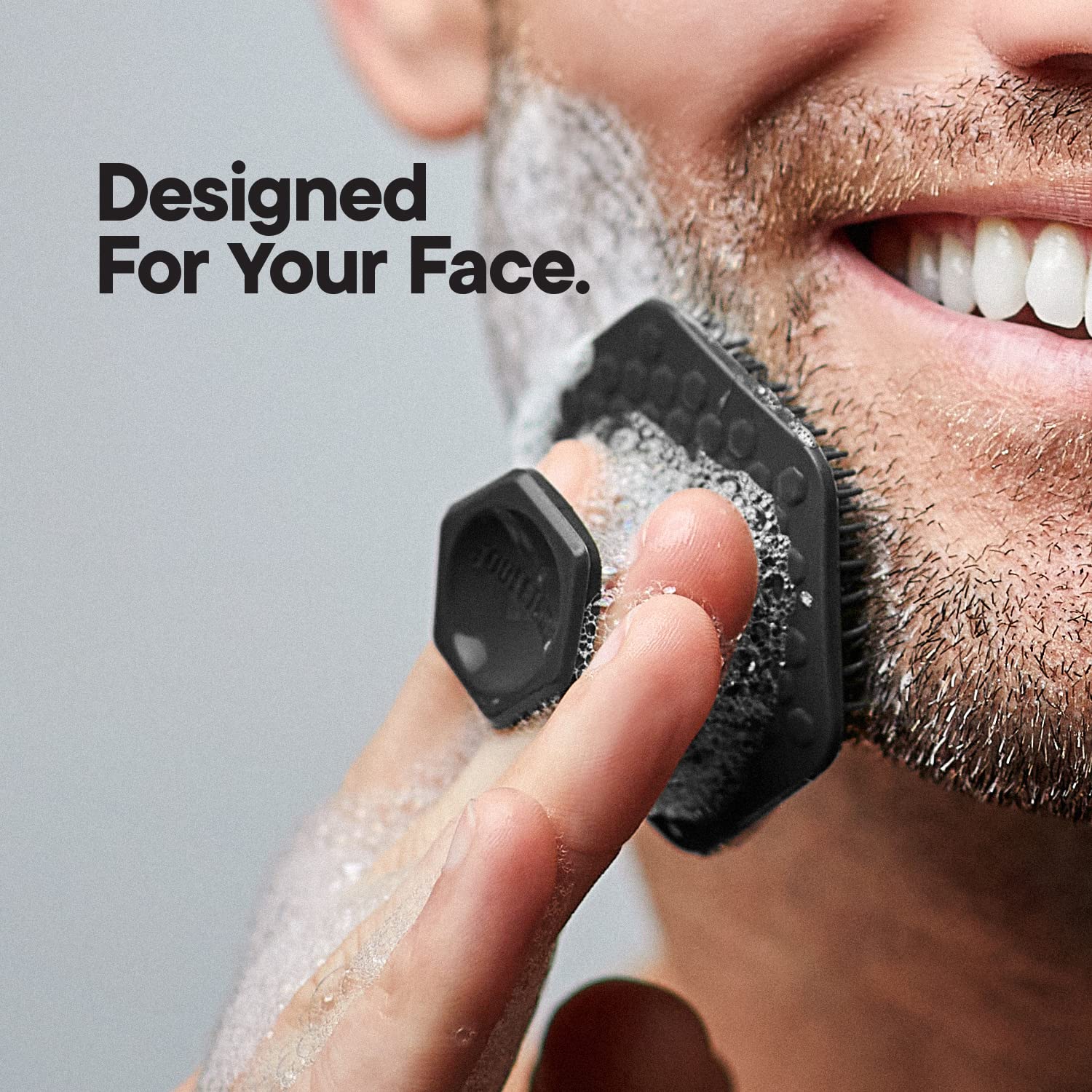 Tooletries Silicone Face Scrubber & Storage Holder - Gentle Exfoliating Facial Cleanser for Men, Hydrating Face Wash Kit - Perfect for Daily Skincare Routine, Travel & Shower Essentials